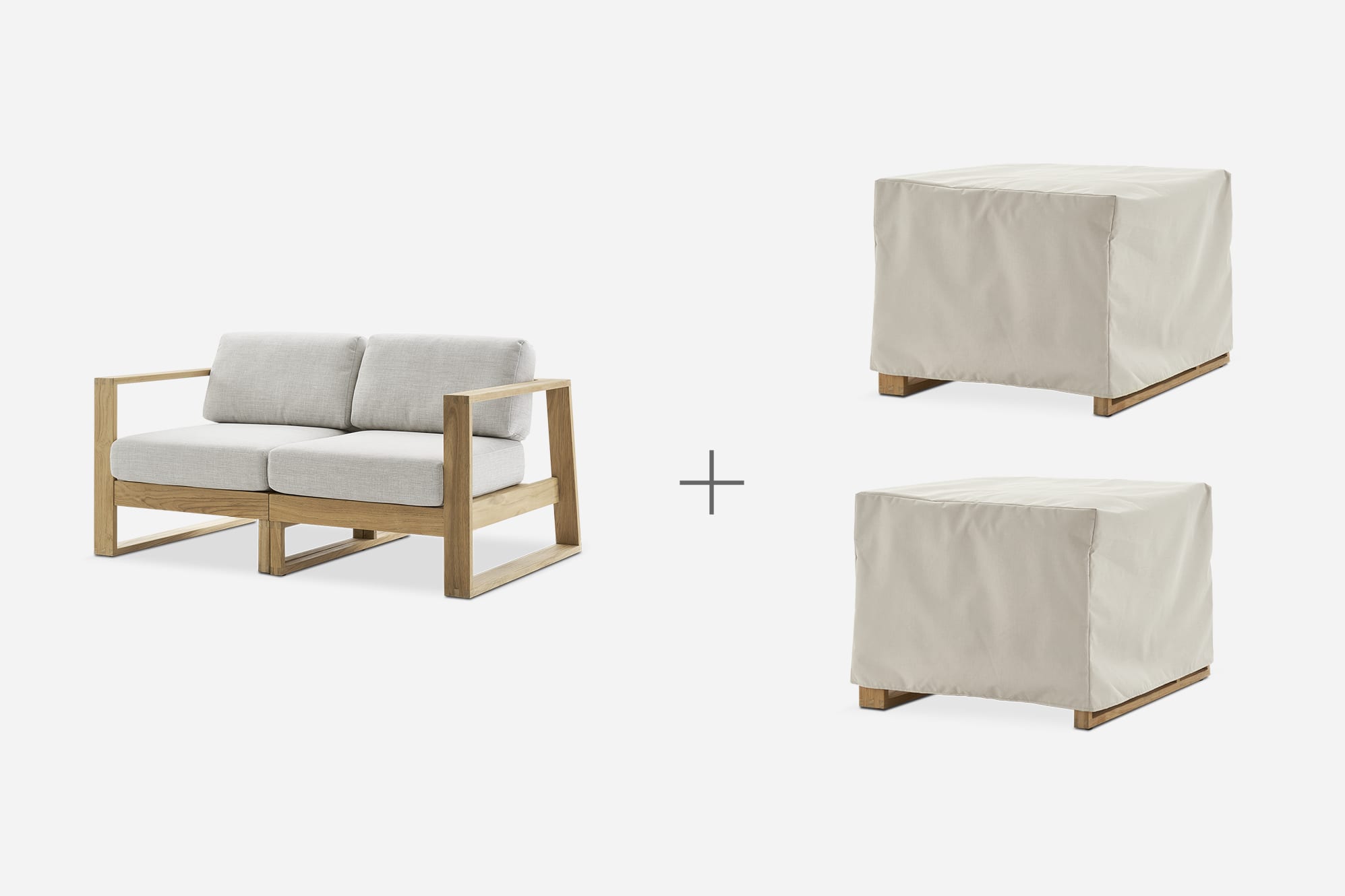 Rio Outdoor Teak 2 Seater Sofa 1