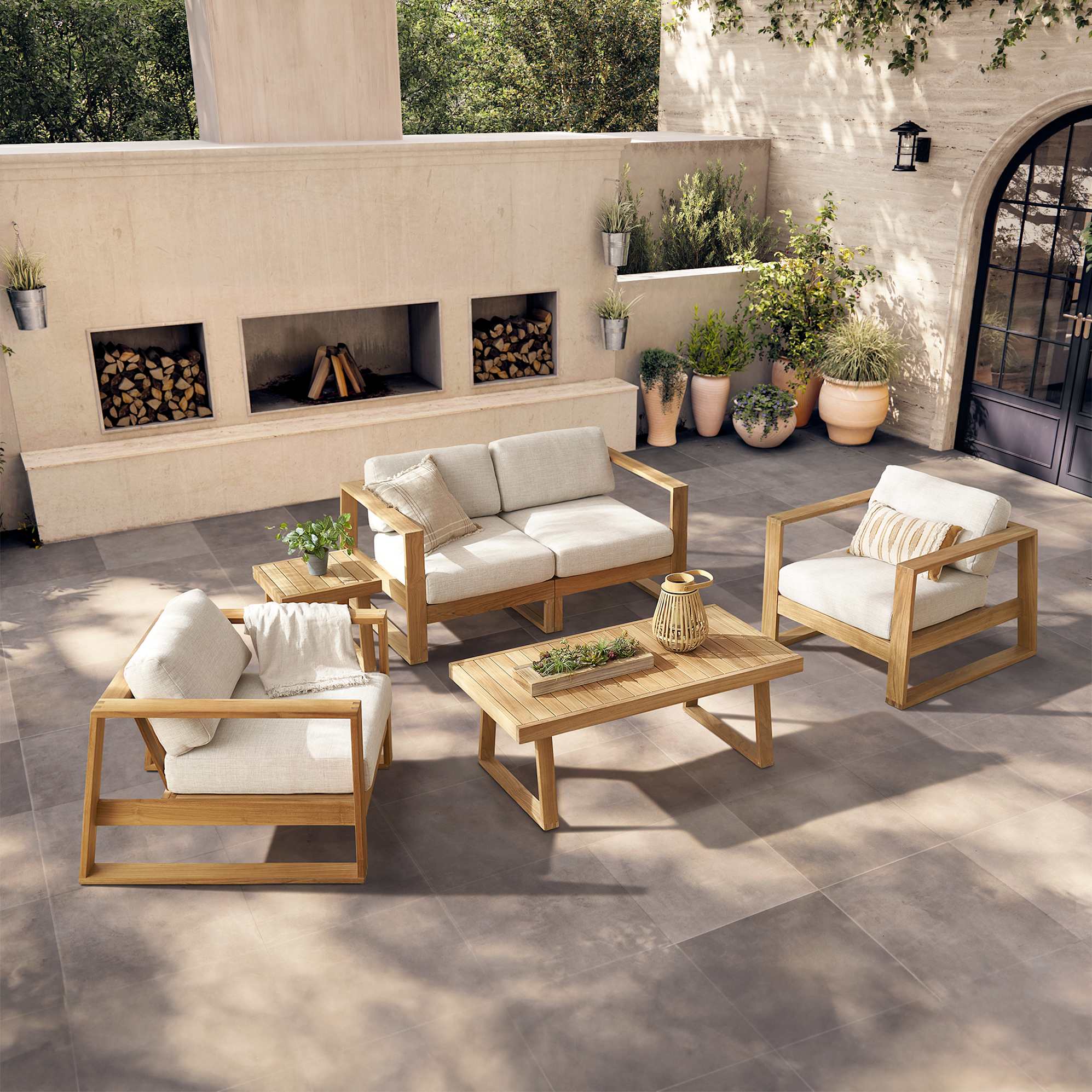 Rio Outdoor Teak 2 Seater Sofa 3