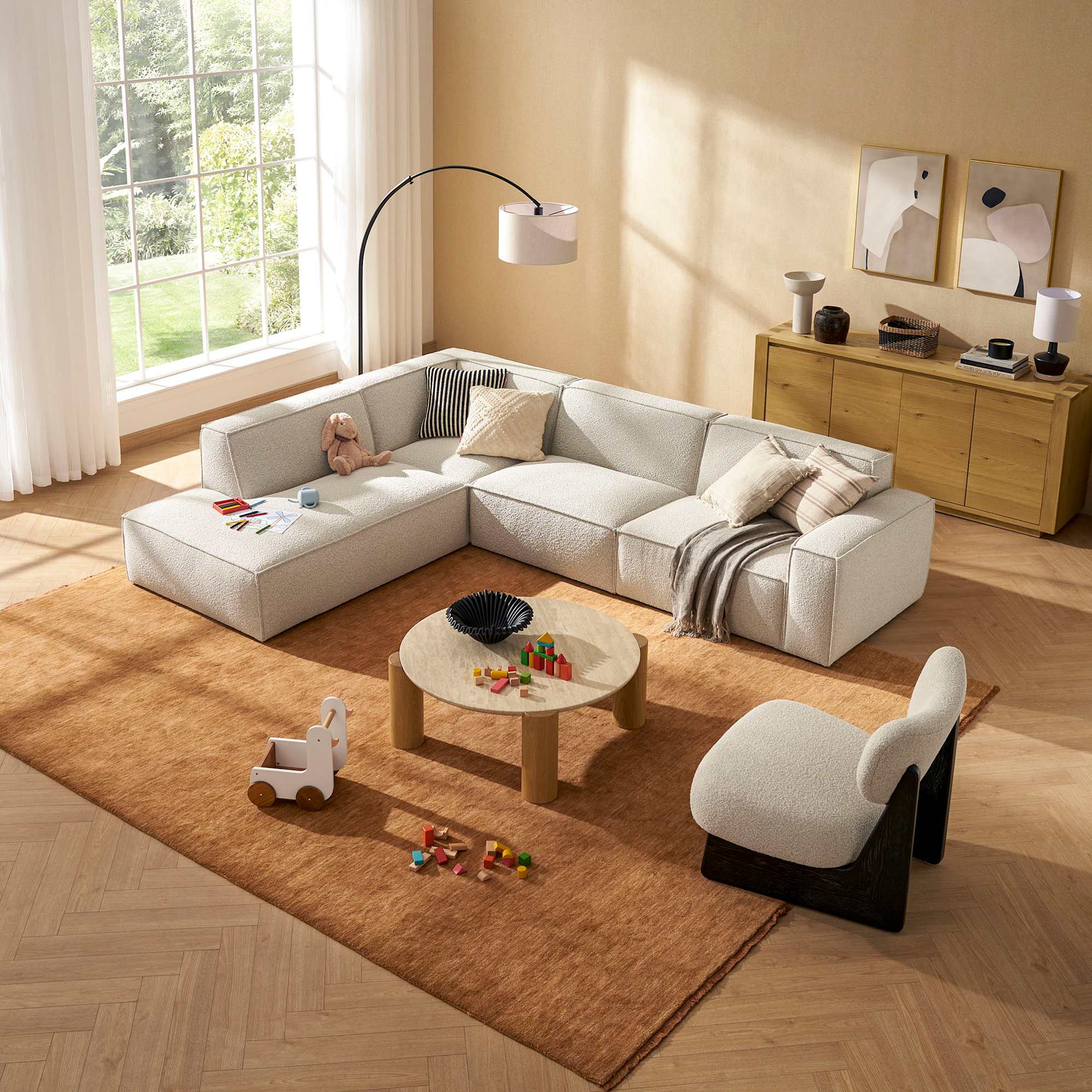 Jonathan Extended Side Chaise Sectional Sofa 2