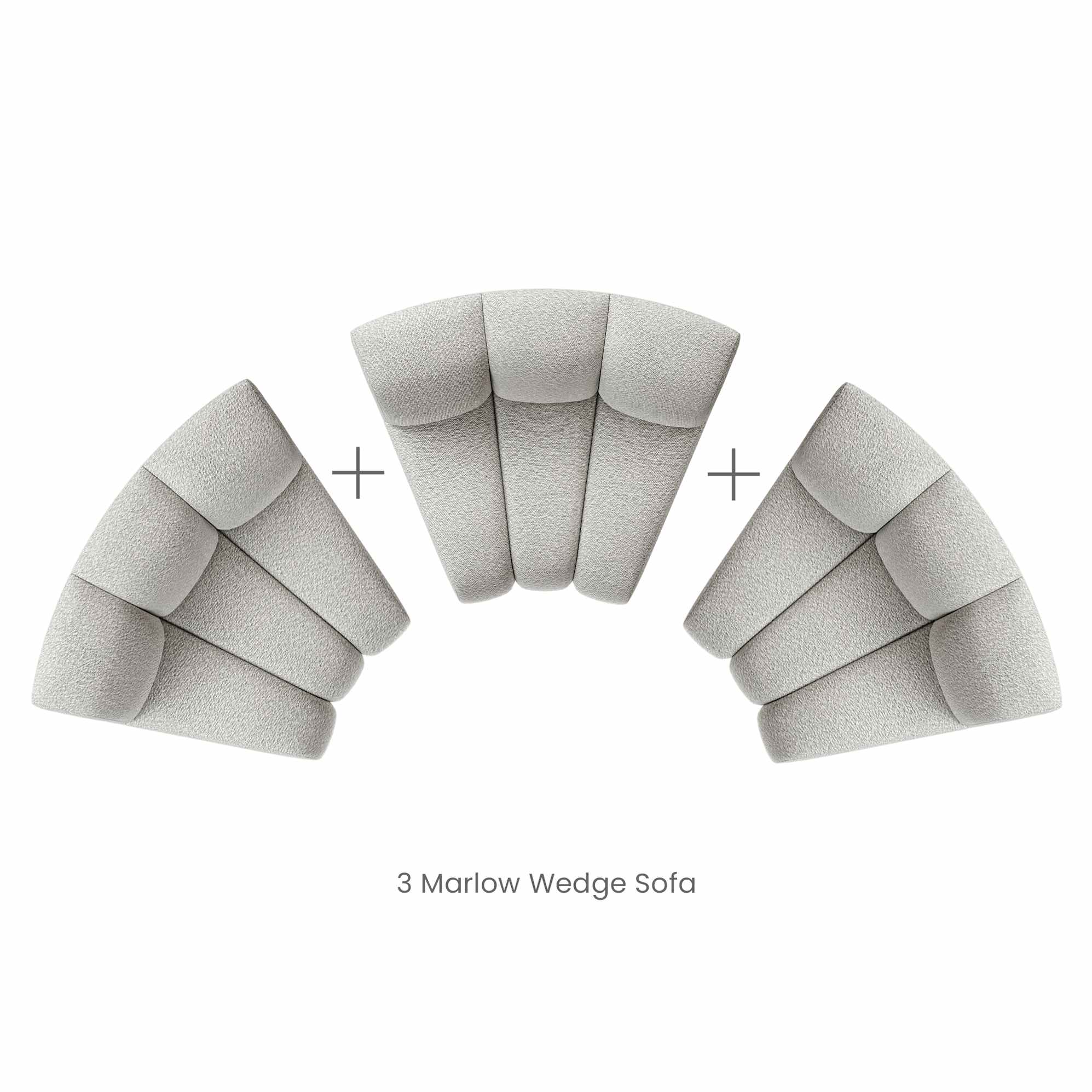 Marlow Performance Bouclé Curve 3 Seater Sofa 17
