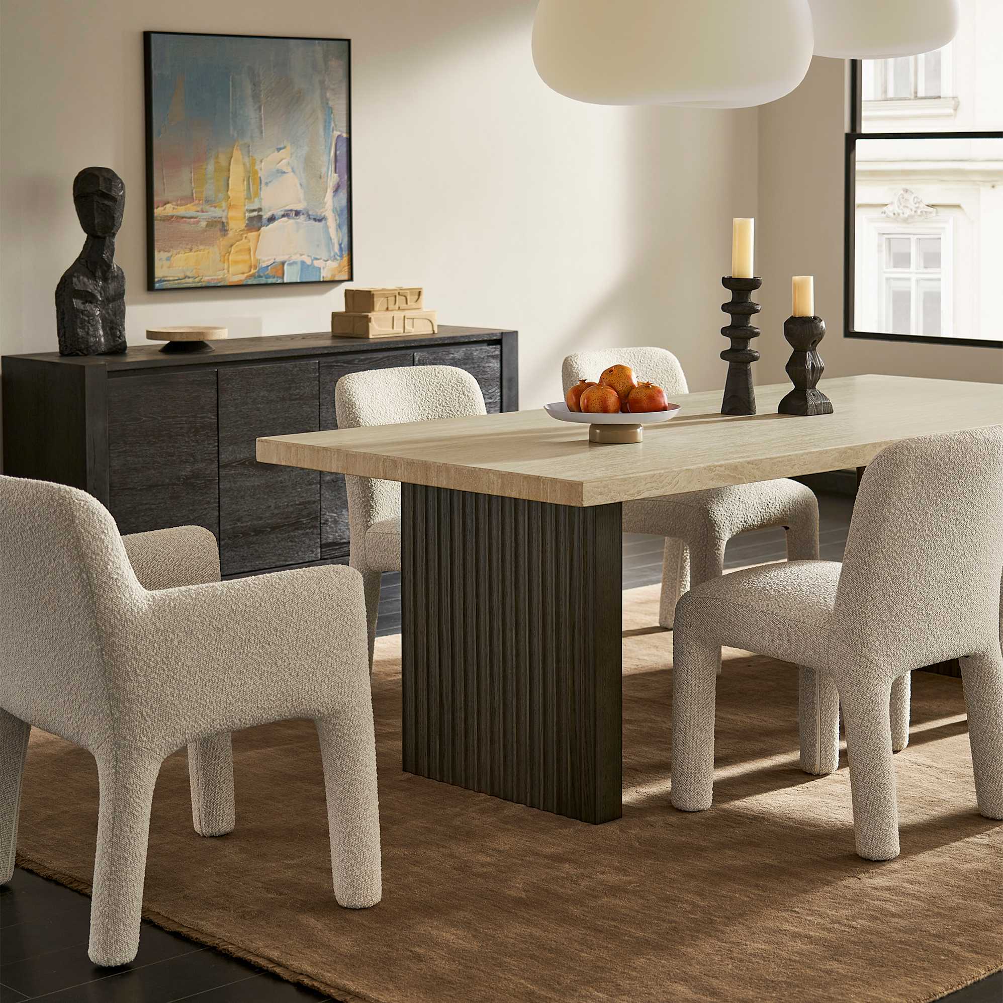 Sloane Travertine Dining Table 3