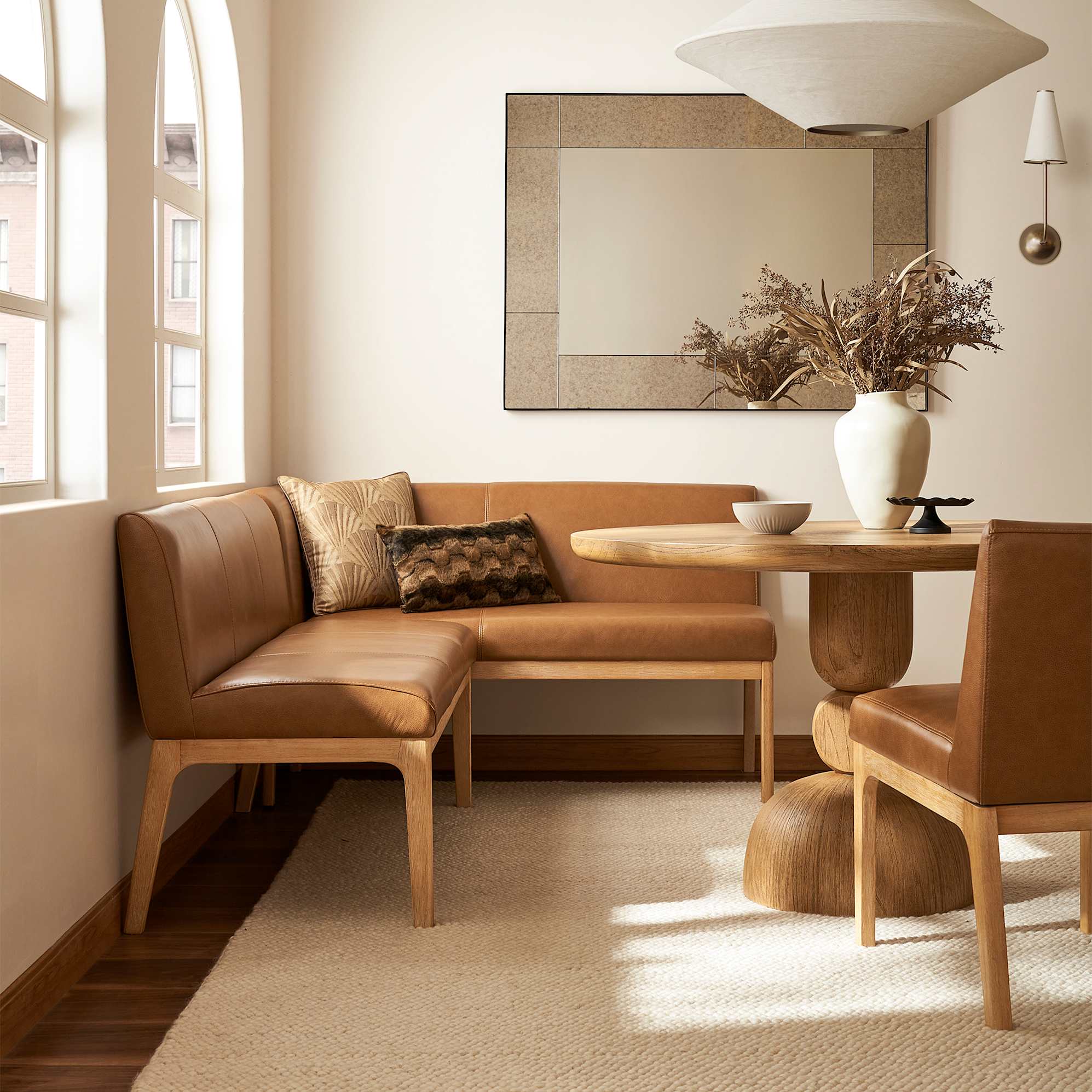 Elliot Leather Left Banquette Bench 2