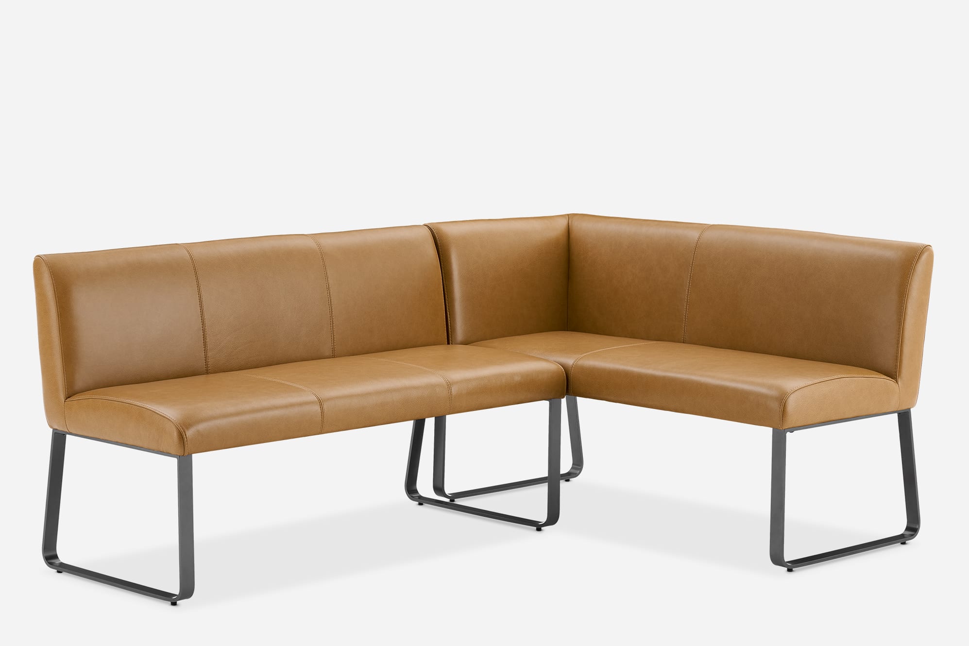 Elliot Leather L-Shape Banquette 1