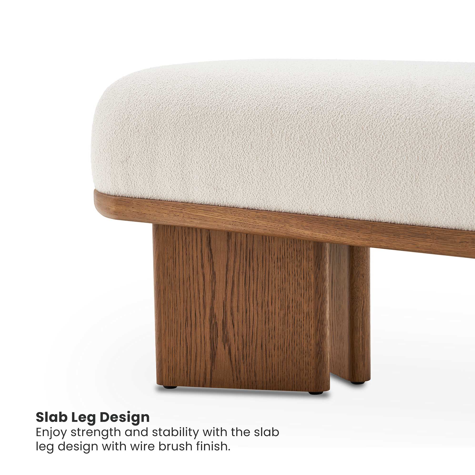 Abbey Performance Bouclé Bench 3