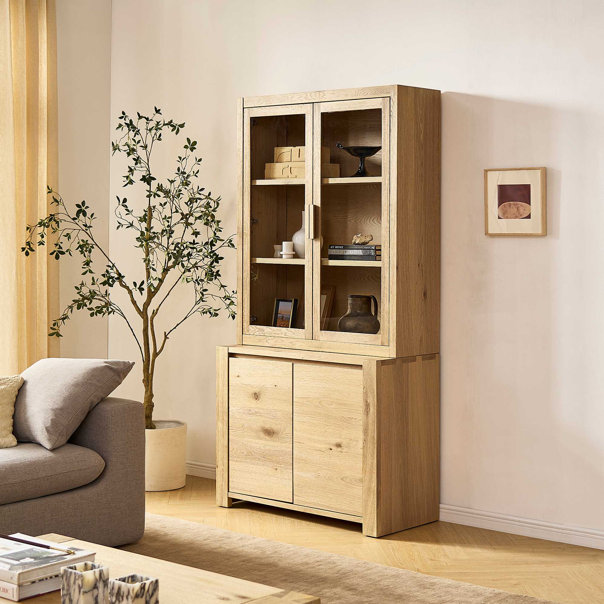 Bradley Small Sideboard with Glass Cabinet 0