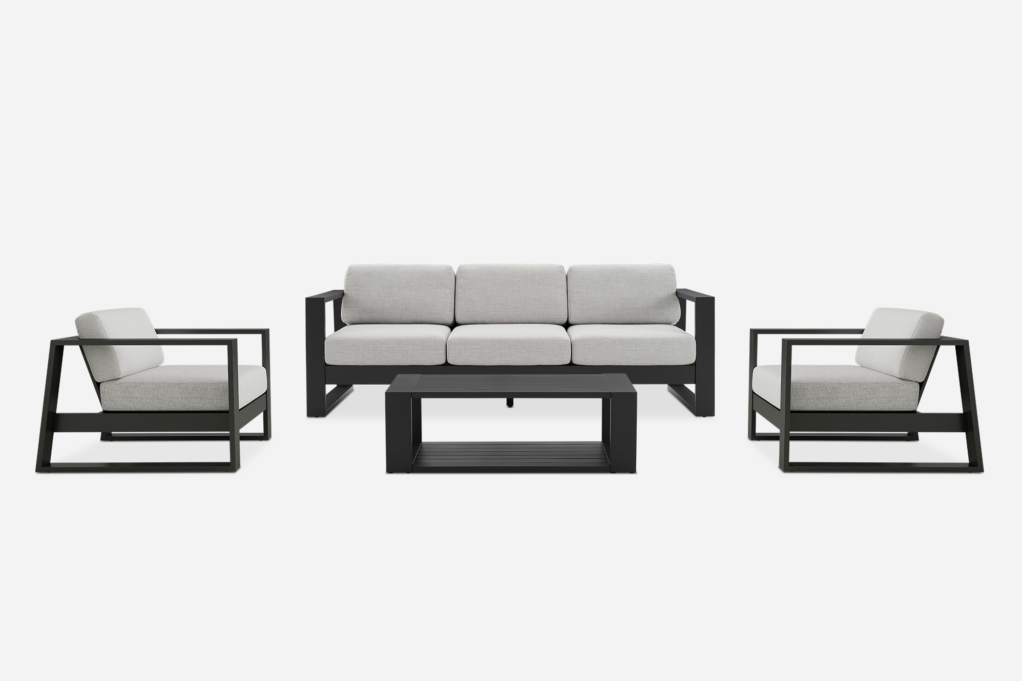 Rio Outdoor Sofa, 2 Lounge Chairs & Table Set 1