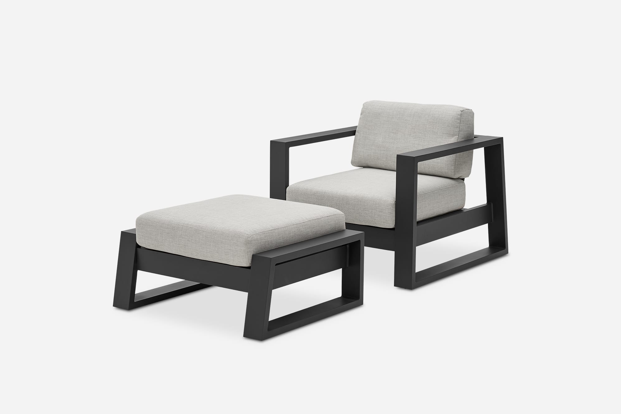 Rio Outdoor Teak Lounge Chair & Ottoman Set 1
