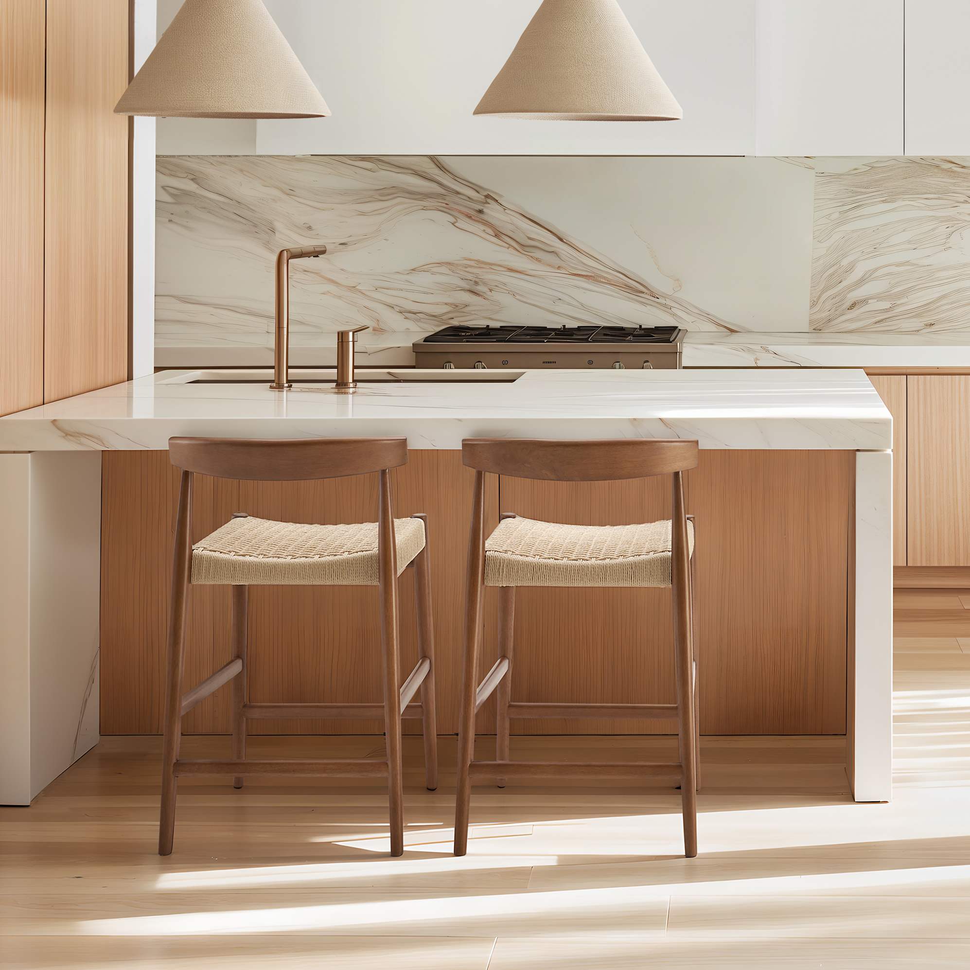 Austen Counter Stool, Walnut Stain 1