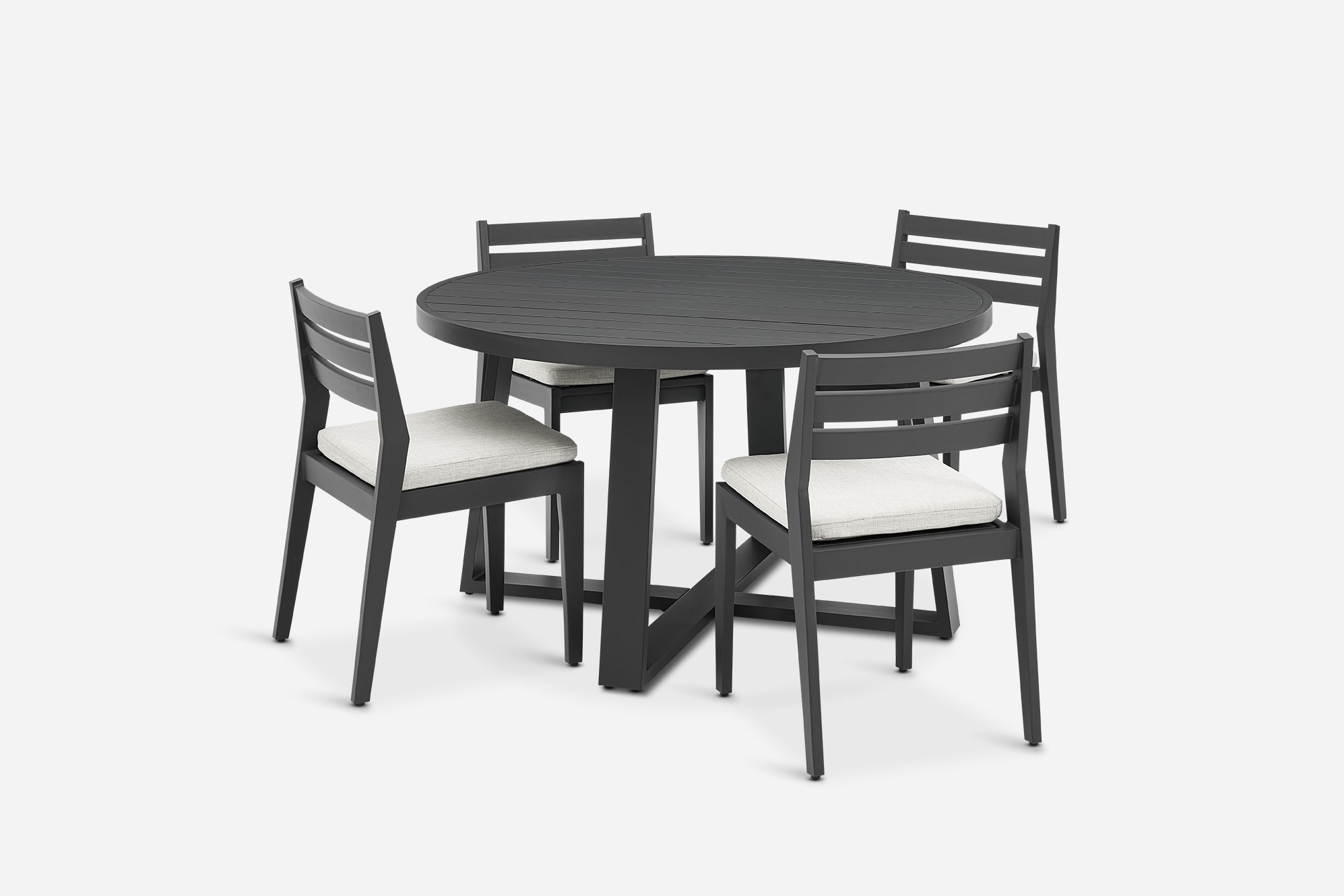 Rio Outdoor Round Dining Table with 4 Chairs Set 1