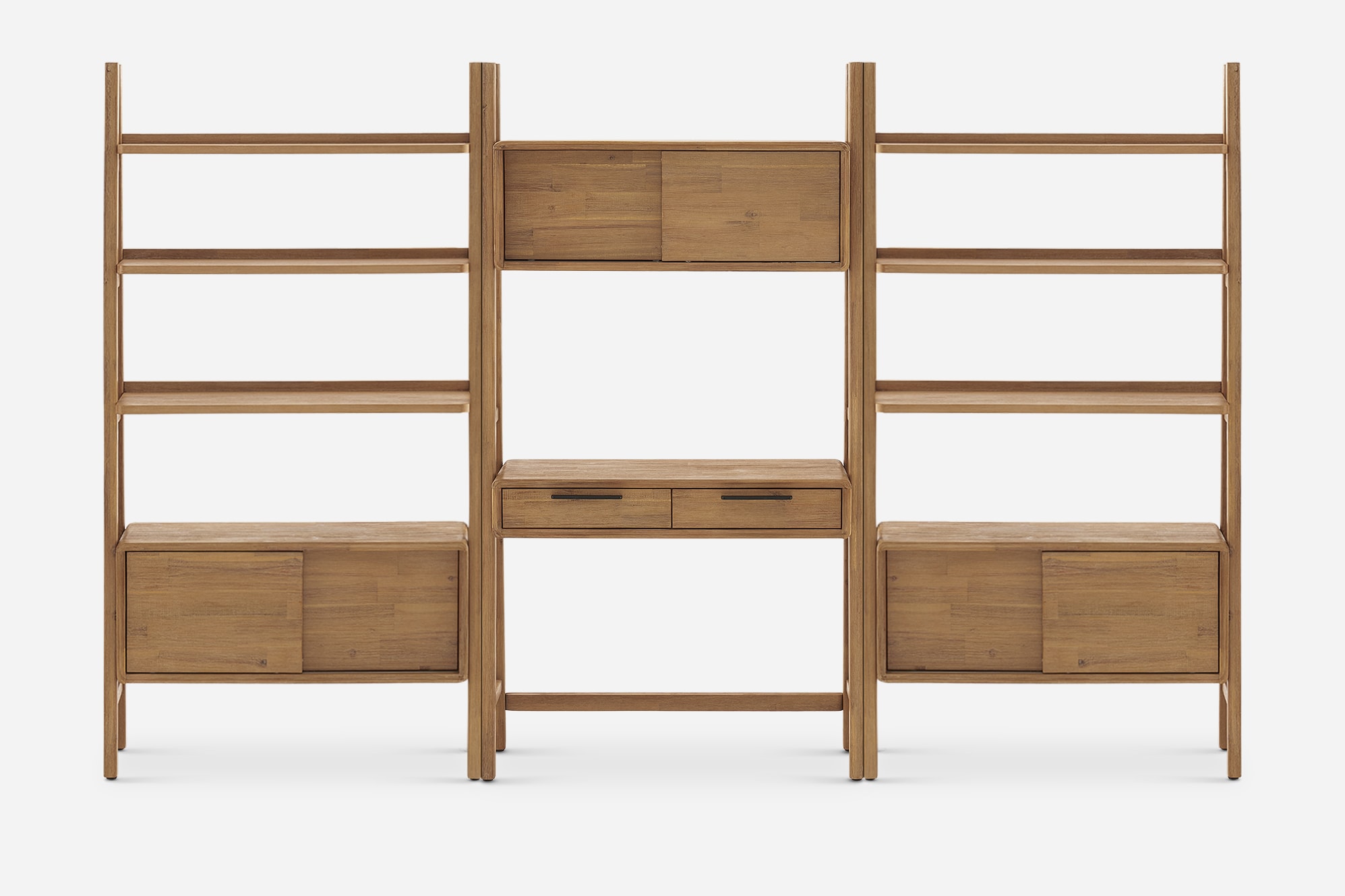 Seb Wall Desk with Bookshelf Set 1