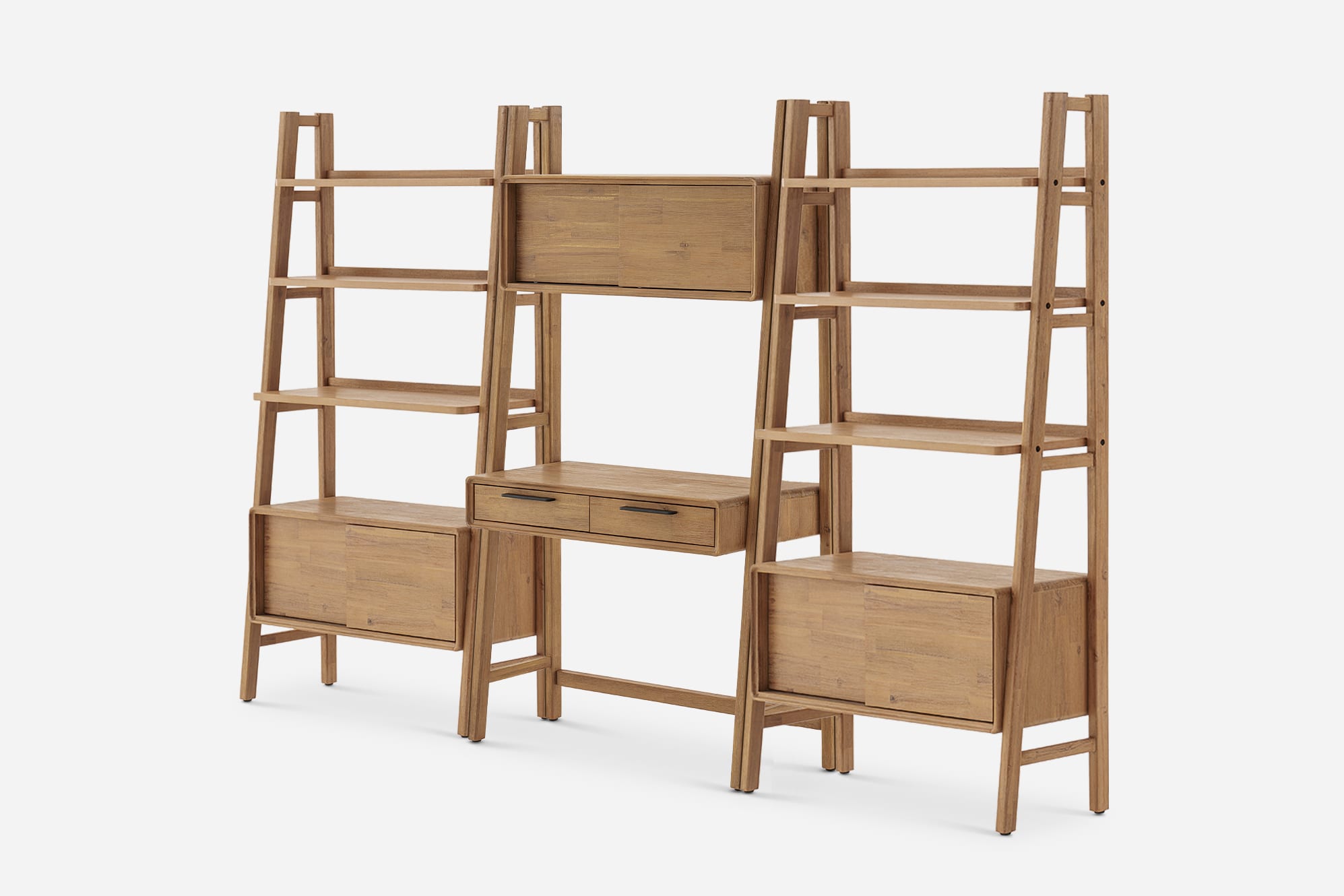 Seb Wall Desk with Bookshelf Set 6
