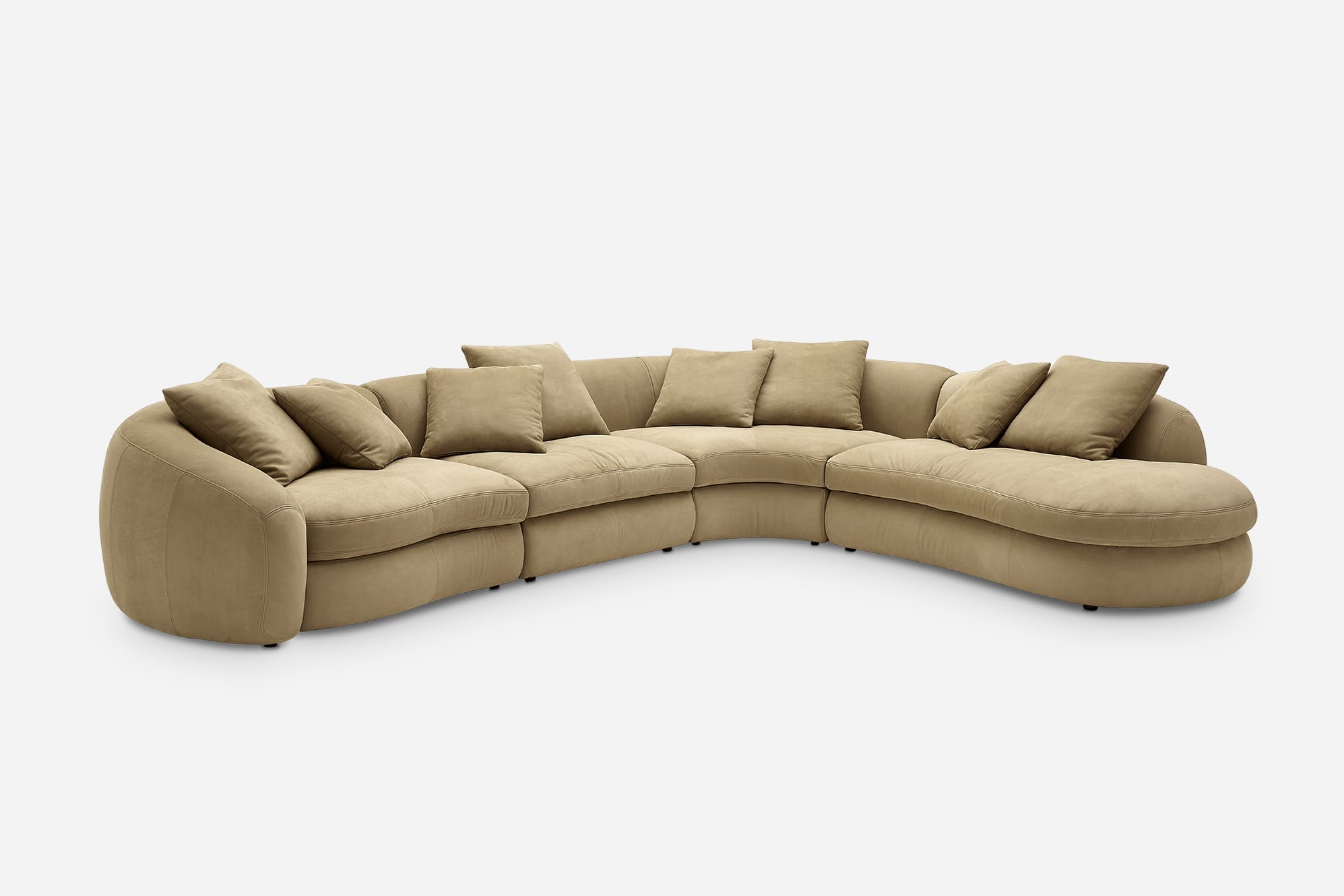 Fable Leather Extended Chaise Sectional Sofa 1