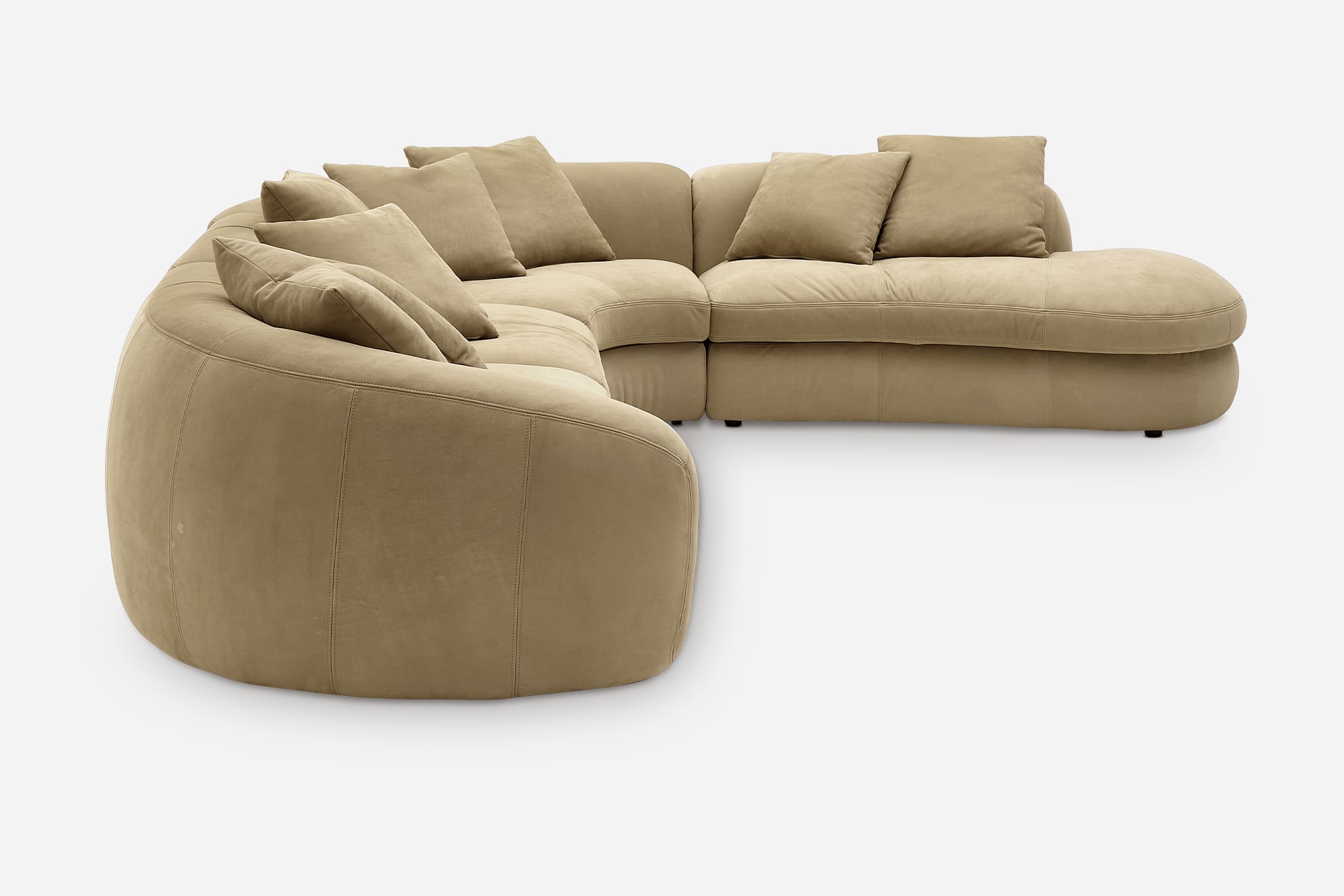 Fable Leather Extended Chaise Sectional Sofa 8