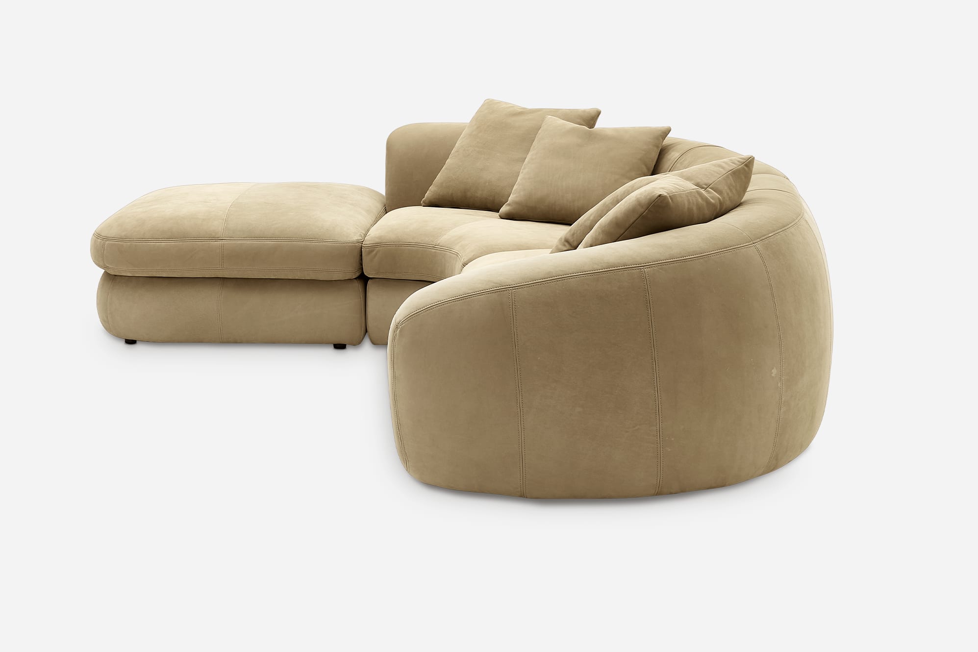 Fable Leather Single Arm Sectional Sofa 9