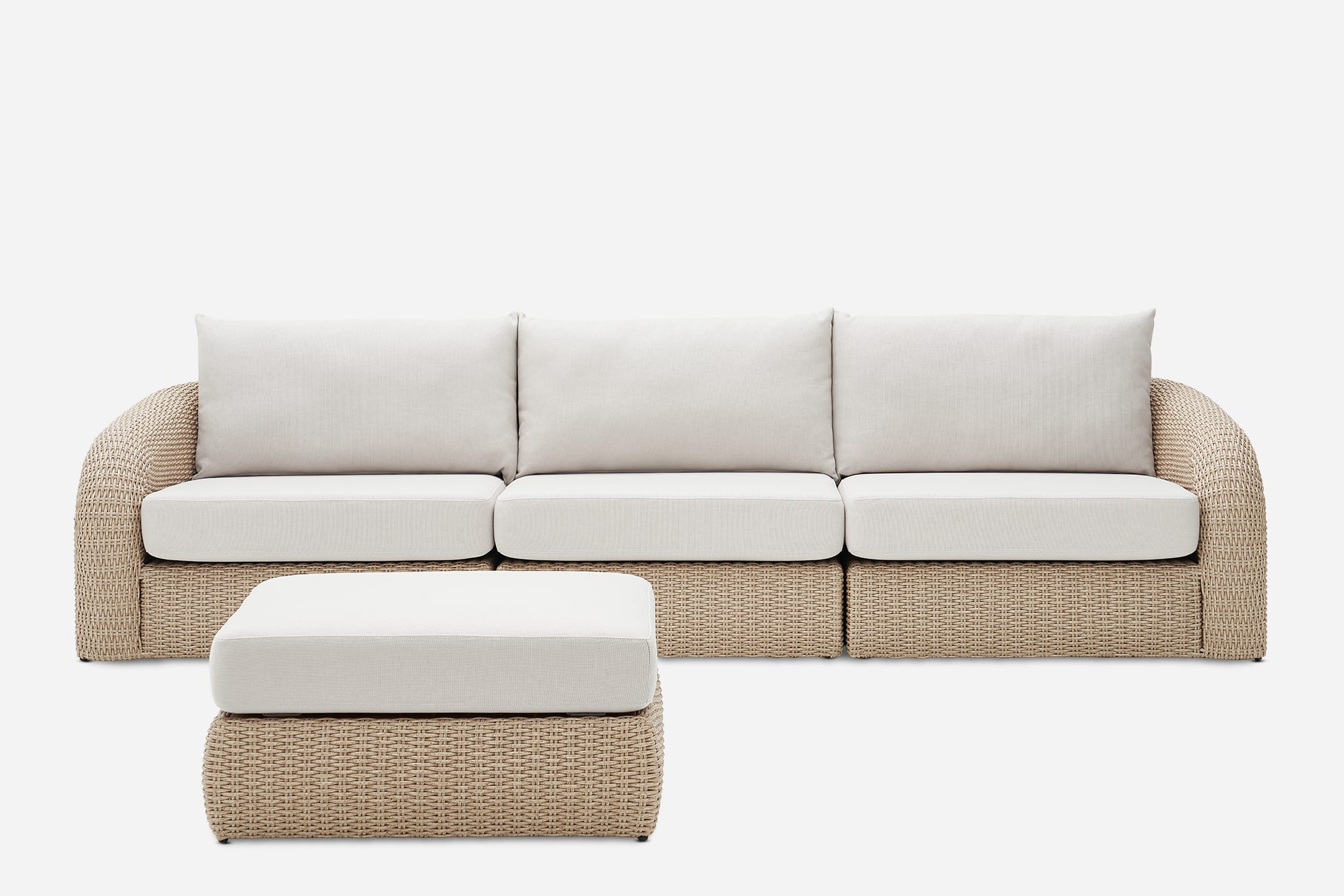 Lorna Outdoor Extended Sofa with Ottoman 2
