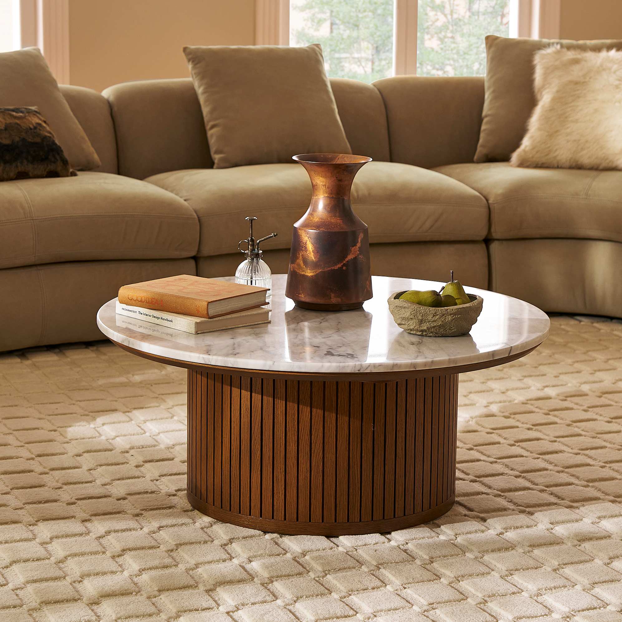 Harper Marble Round Coffee Table 0