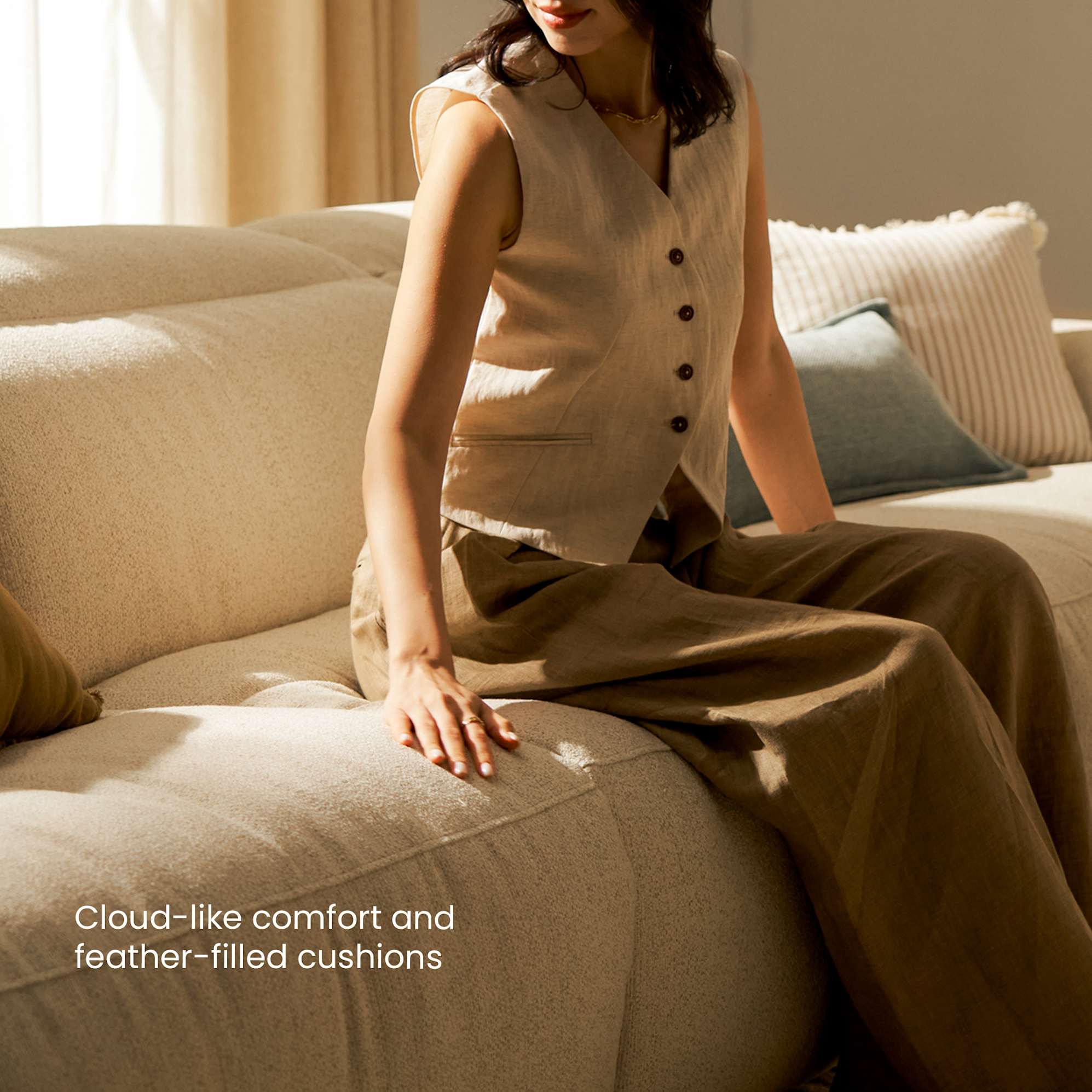 Jaron Performance Fabric Armless Sofa 4