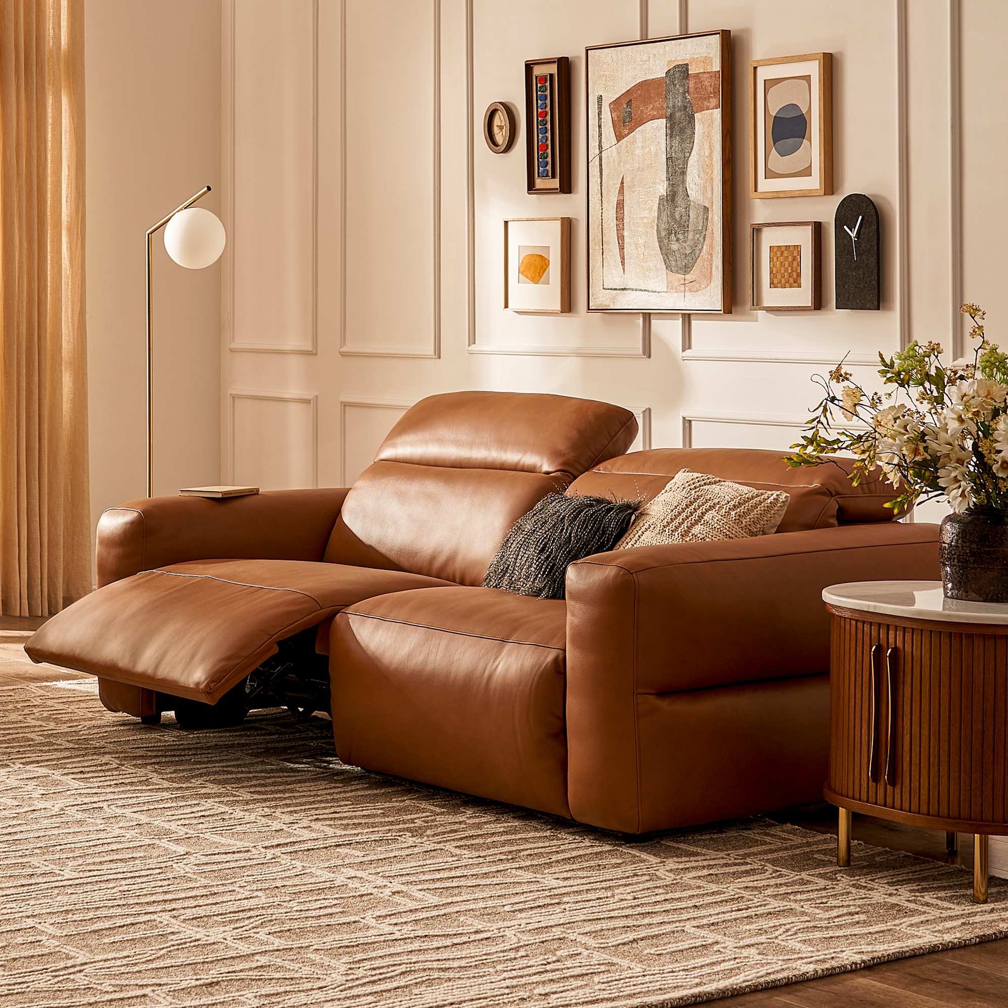 Jaron Leather Recliner 3 Seater Sofa 0