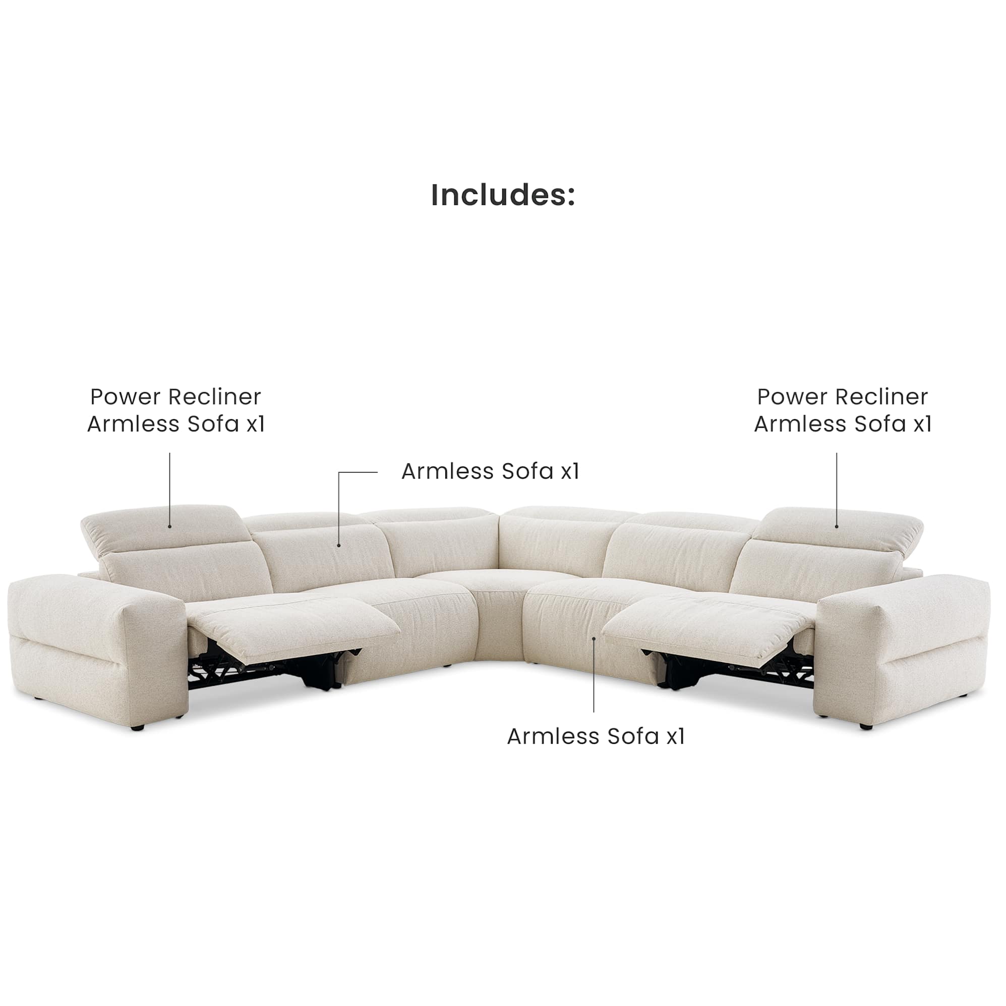 Jaron Performance Fabric Recliner L-Shaped Sectional Sofa 3