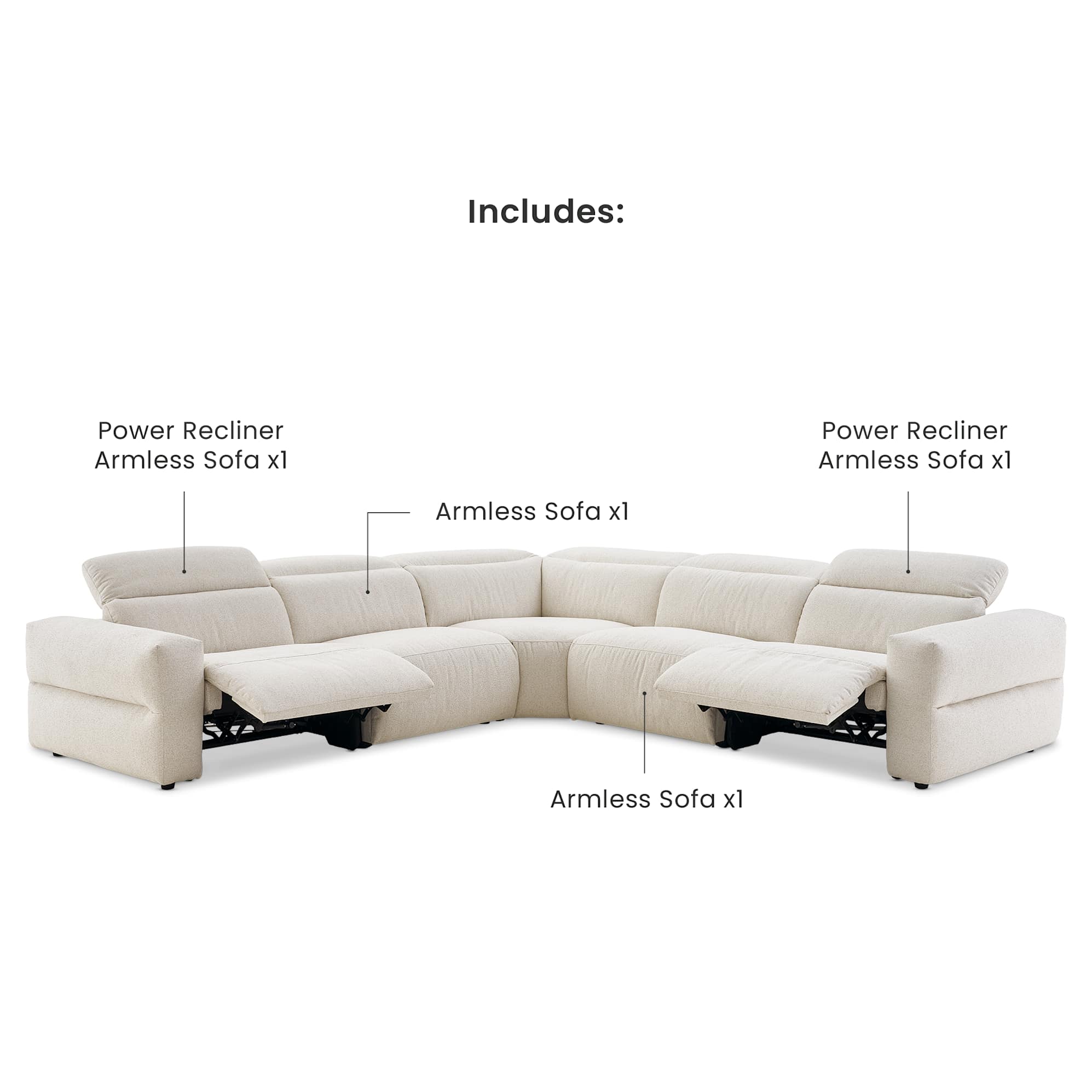 Jaron Performance Fabric Recliner L-Shaped Sectional Sofa 3