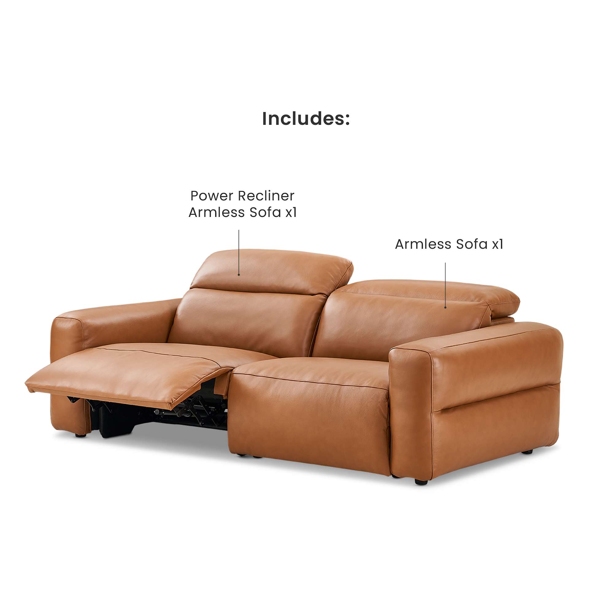 Jaron Leather Recliner 3 Seater Sofa 3