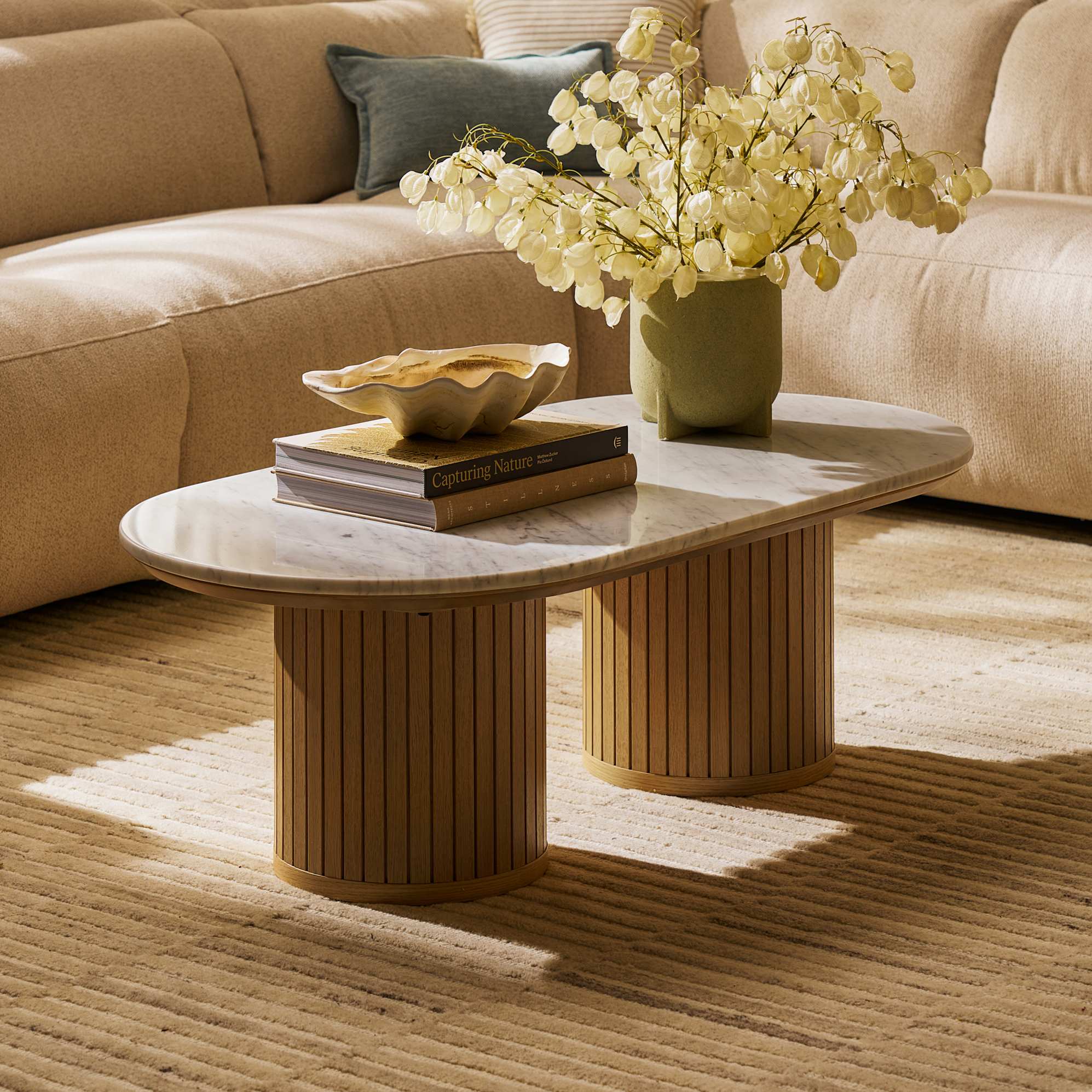 Harper Marble Rectangular Coffee Table 0