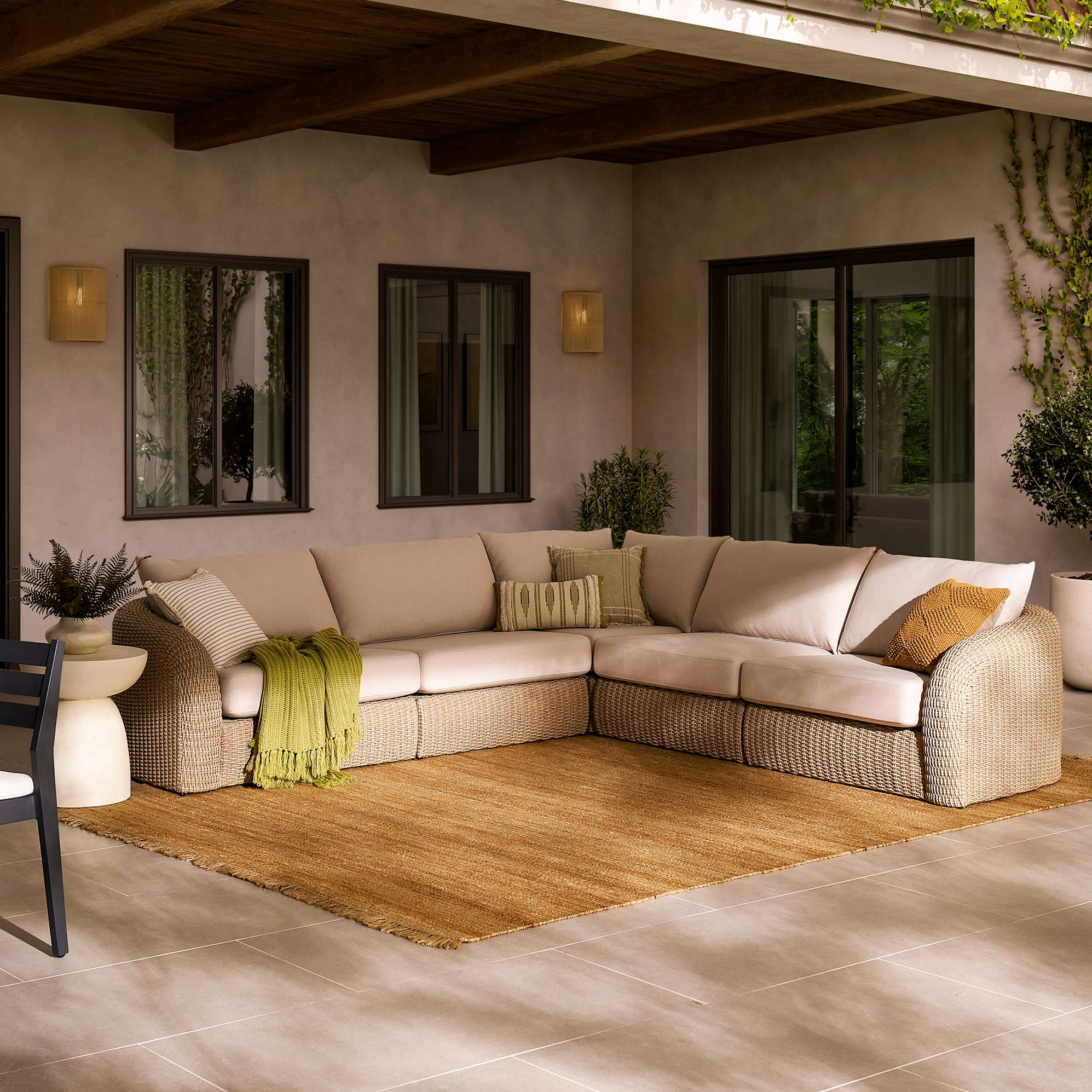 Lorna Outdoor L-Shape Sectional Sofa 0