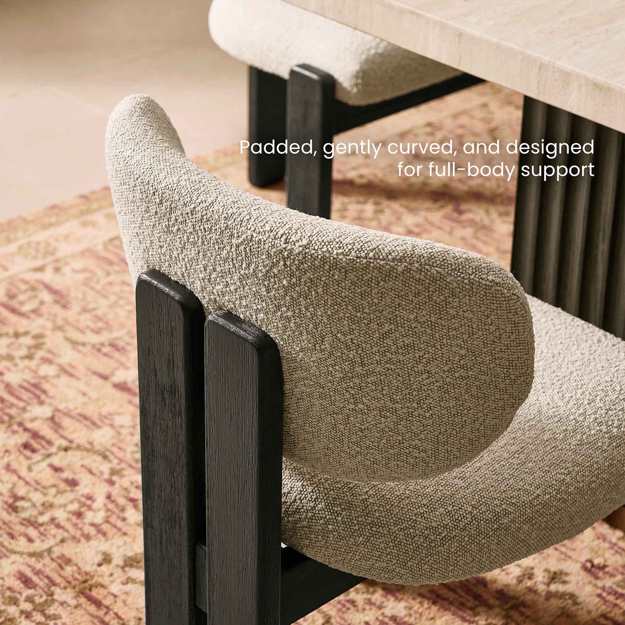Oslo Performance Bouclé Armless Chair 4