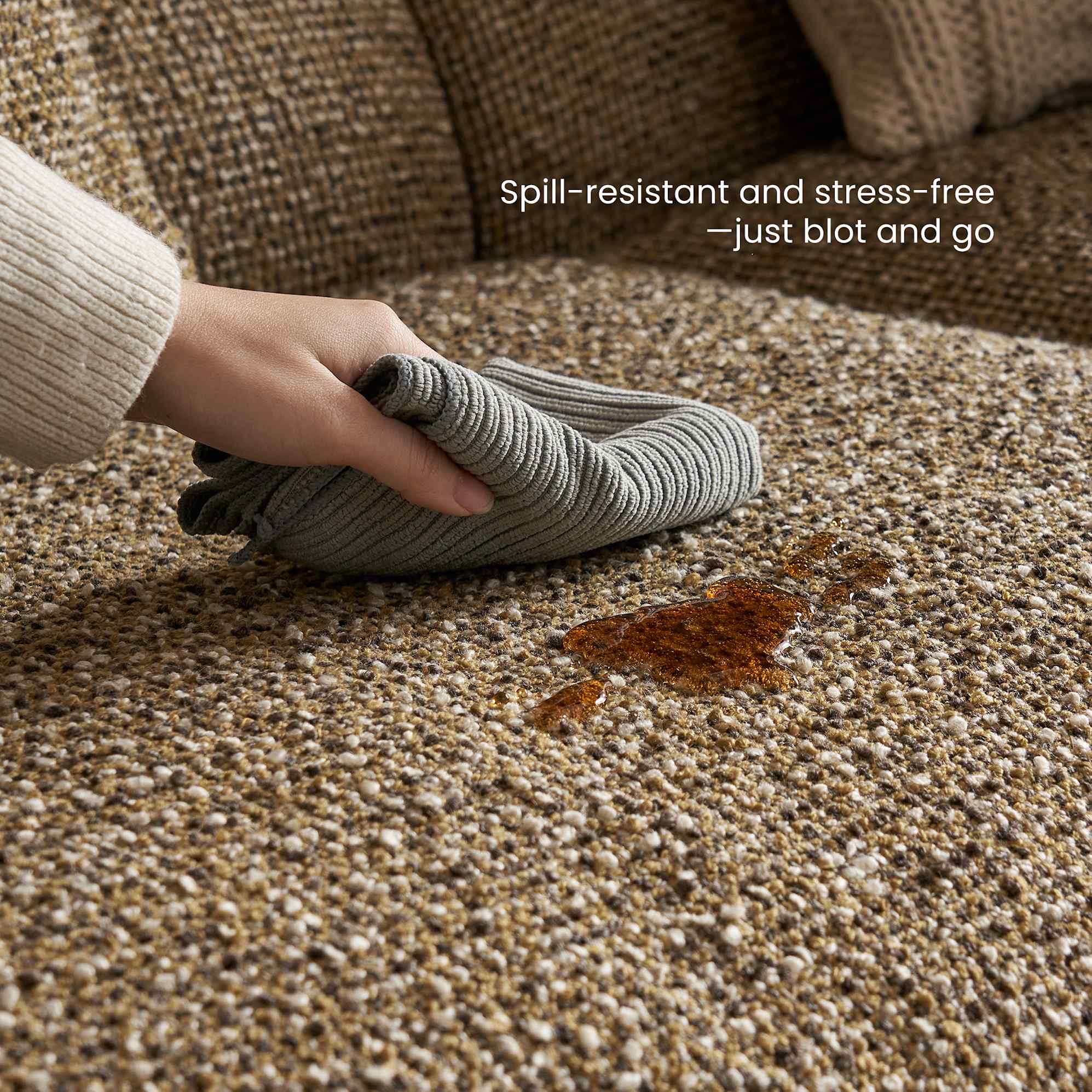 Solari Performance Fabric Left Arm Sofa 4