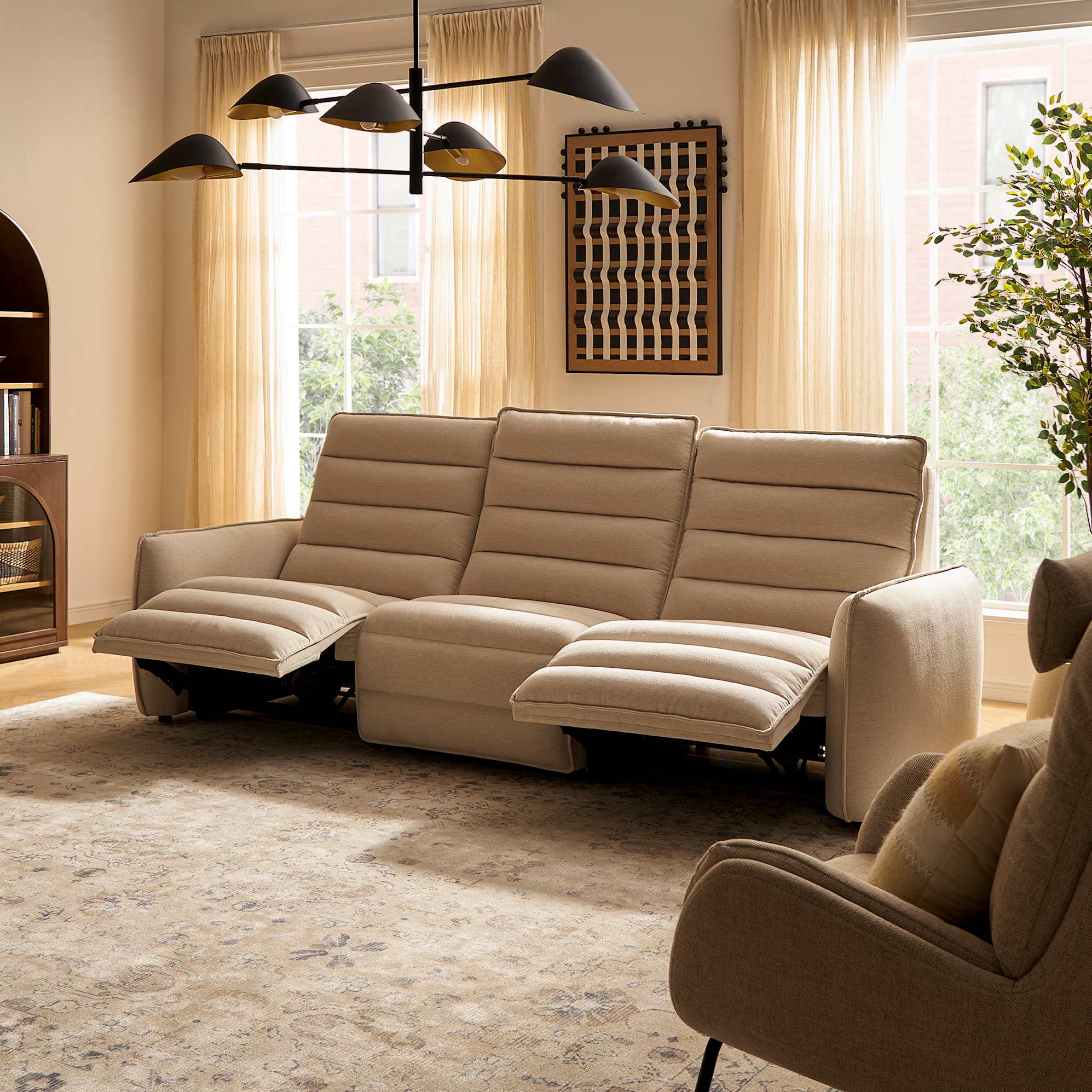 Reverie Performance Fabric Power Recliner Armless Sofa 3