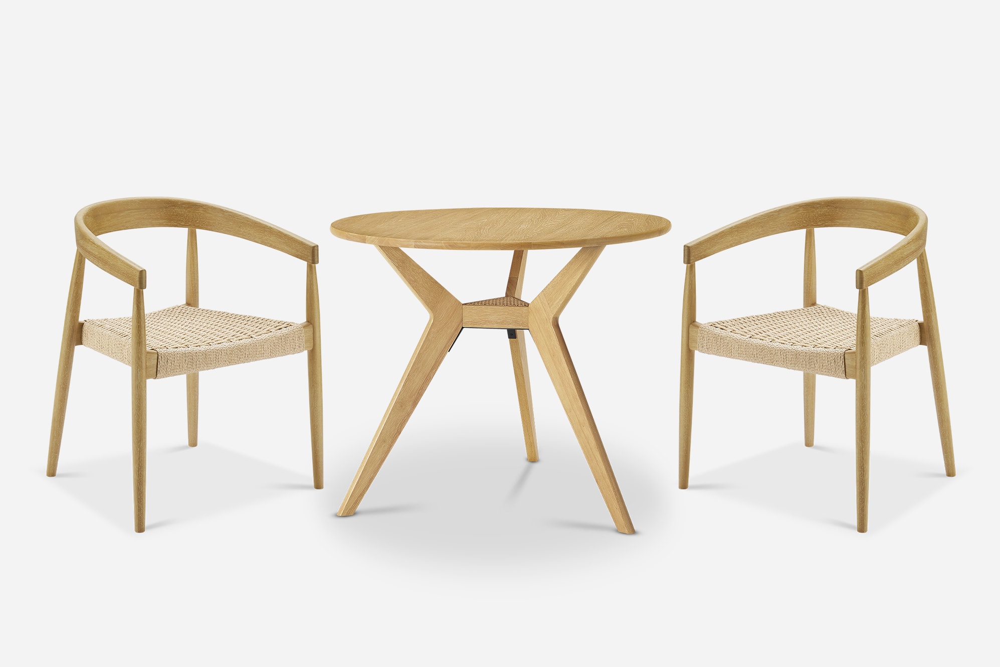 Tribeca Round Dining Table with 2 Austen Chairs 1