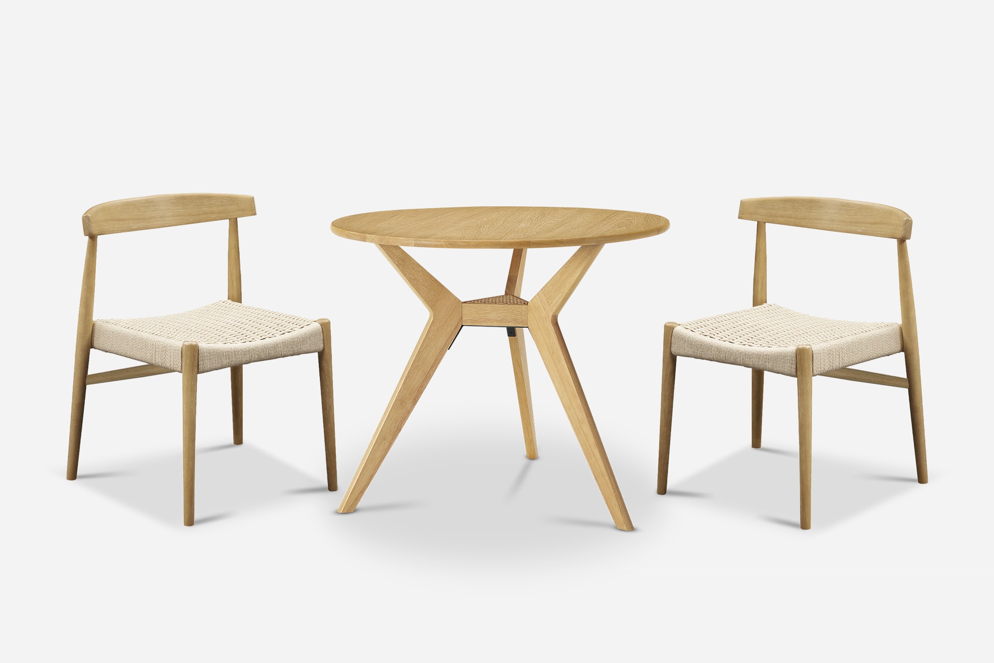 Tribeca Round Dining Table with 2 Austen Chairs 1