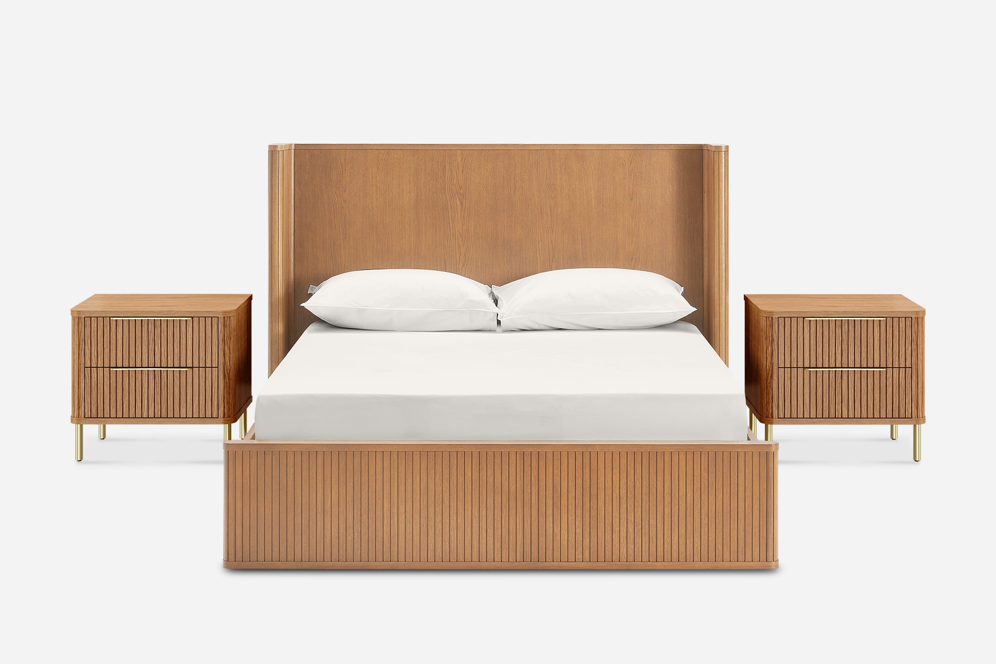 Harper Bed with Bedside Table Set 0