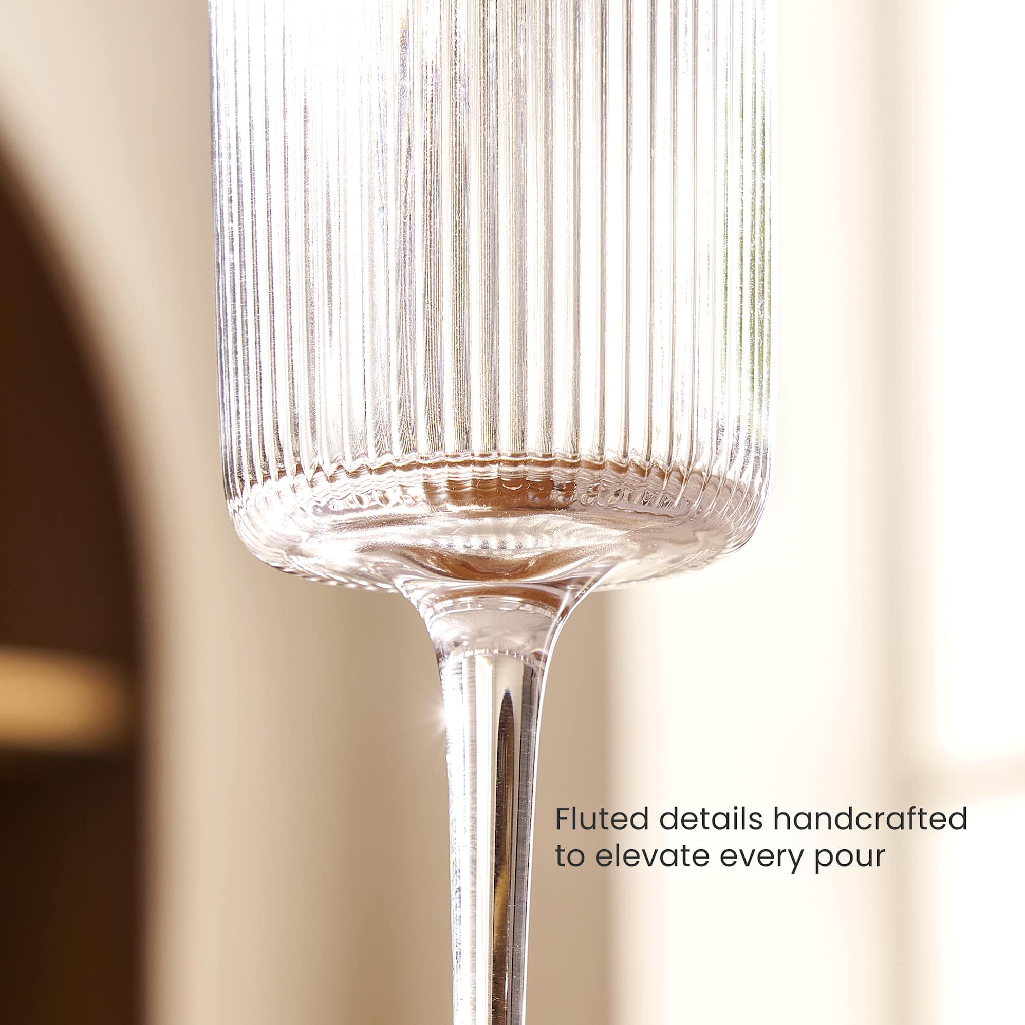 Flute Short Drinking Glasses, Set of 4 4