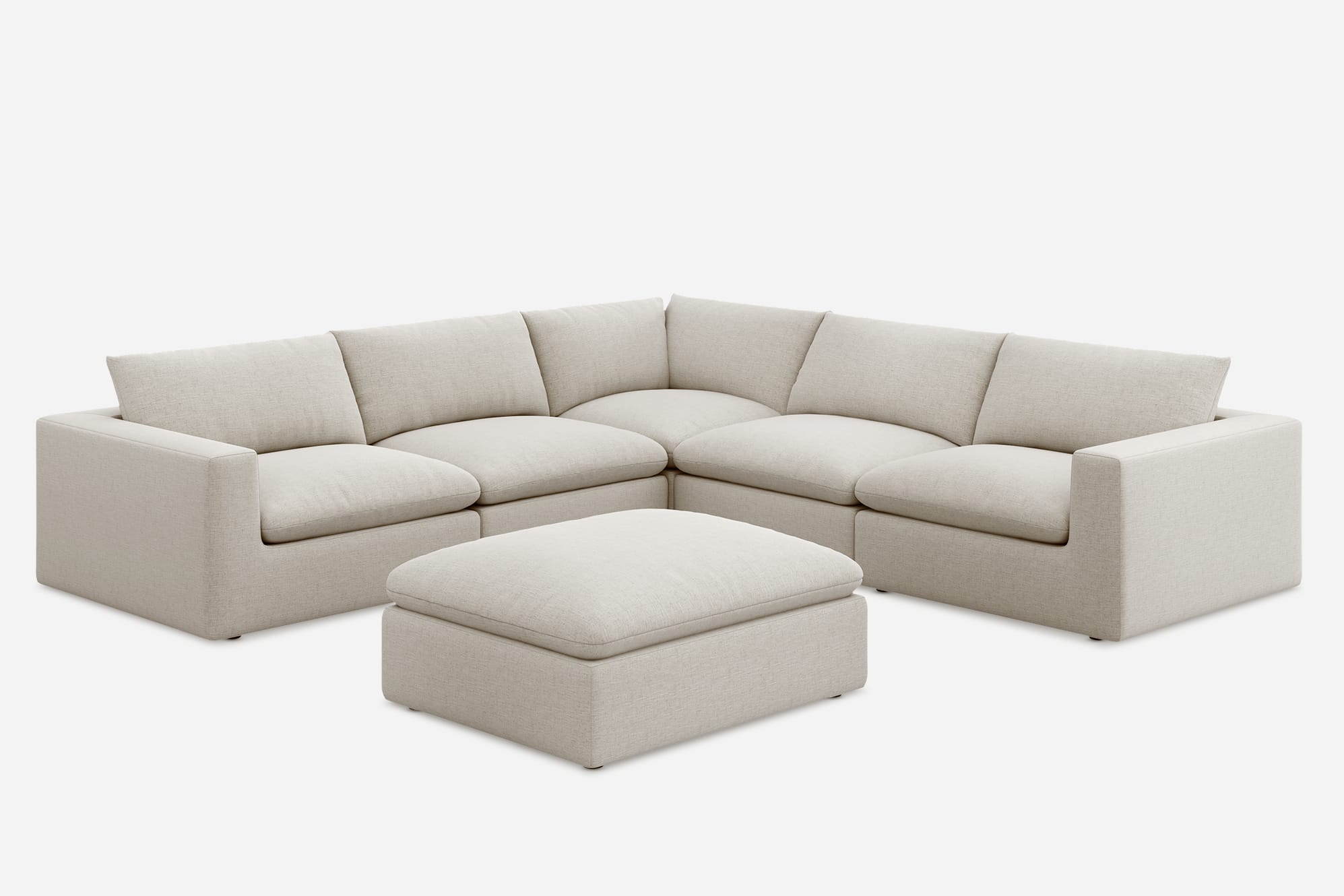 Dawson L-Shaped Sofa with Ottoman 2