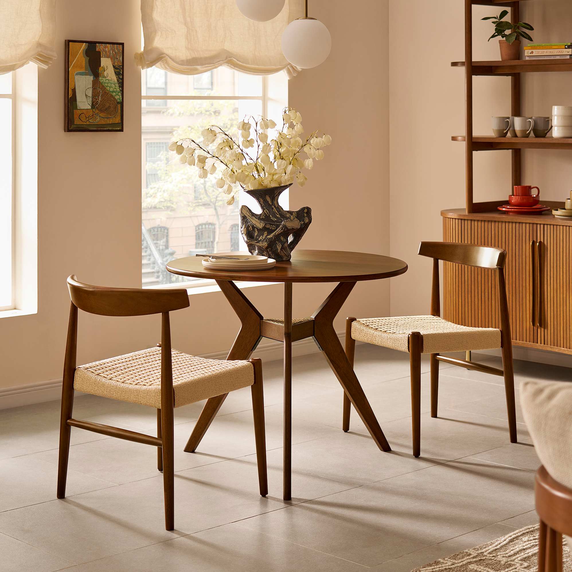 Tribeca Round Dining Table with 2 Austen Chairs 0