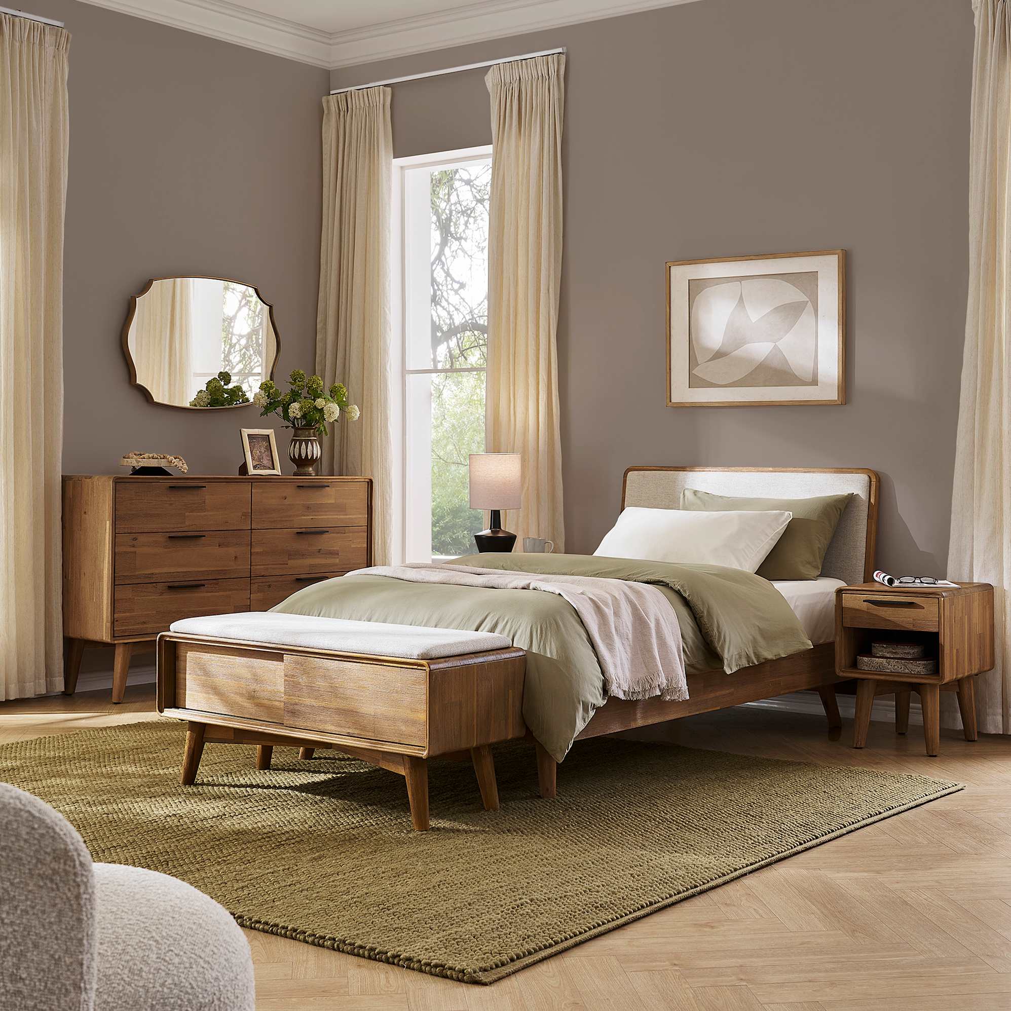 Seb Bed with Bedside Table Set 0