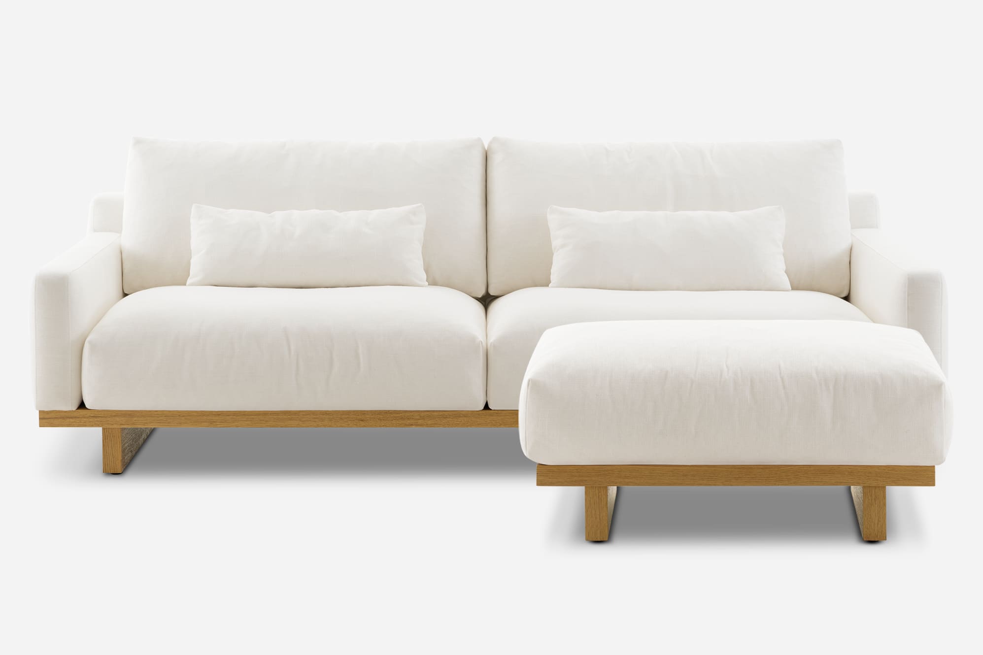 Mori Performance Fabric 3 Seater Sofa with Footstool 4