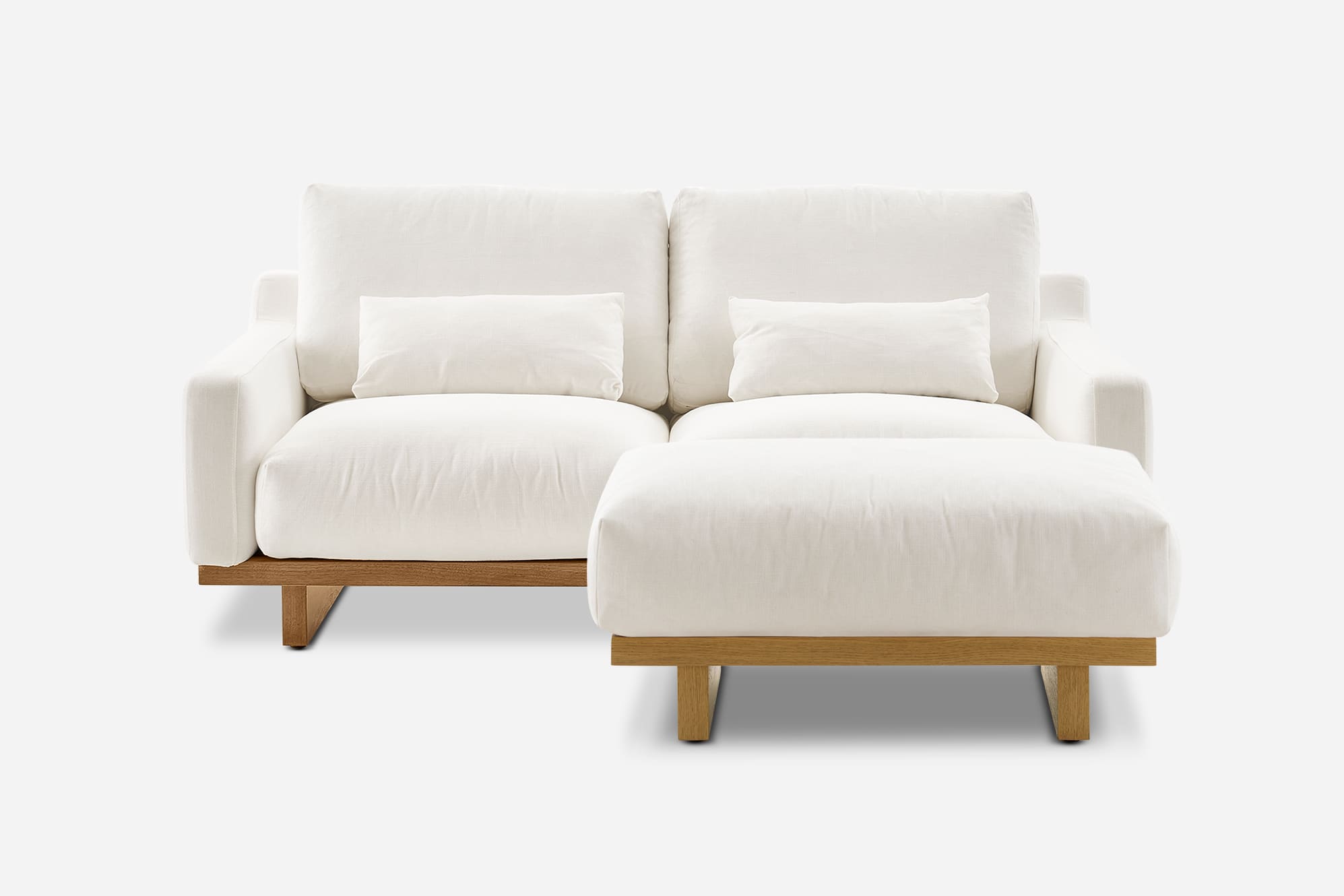 Mori Performance Fabric 2 Seater Sofa with Footstool 2