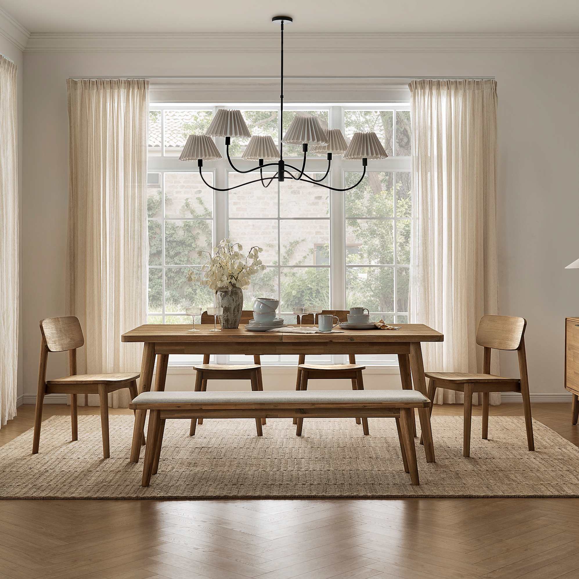 Seb Extendable Dining Set for 4-6 0