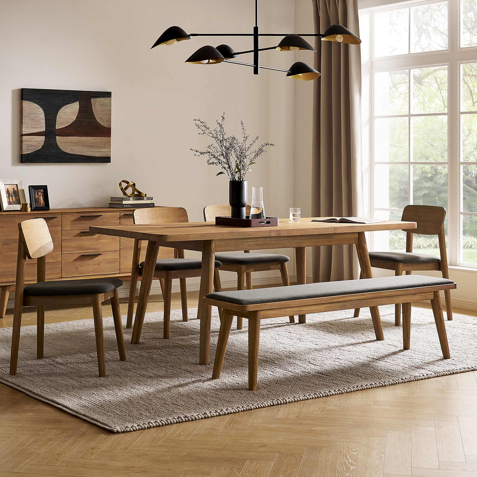 Seb Extendable Dining Set for 4-6 3
