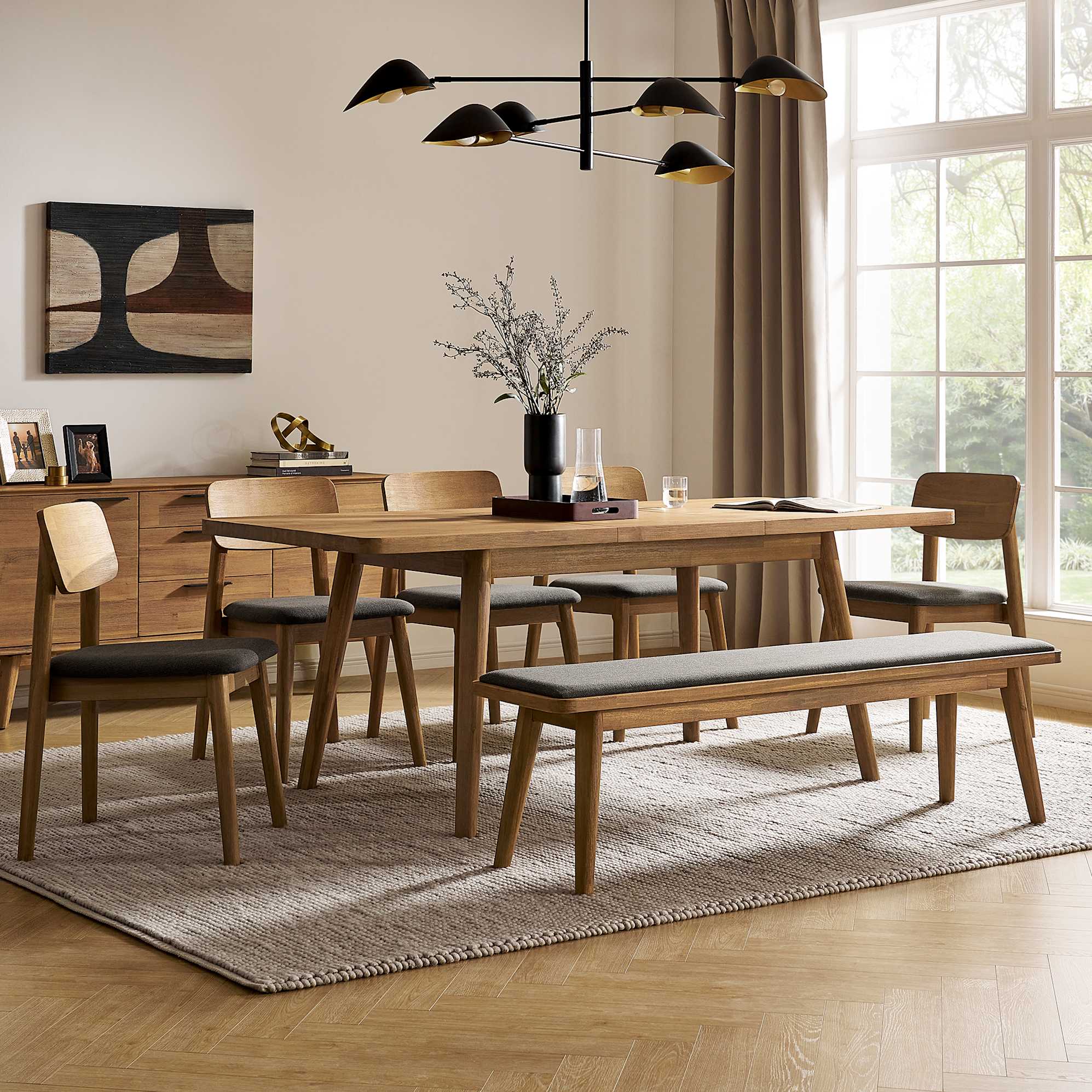 Seb Extendable Dining Set for 4-6 0