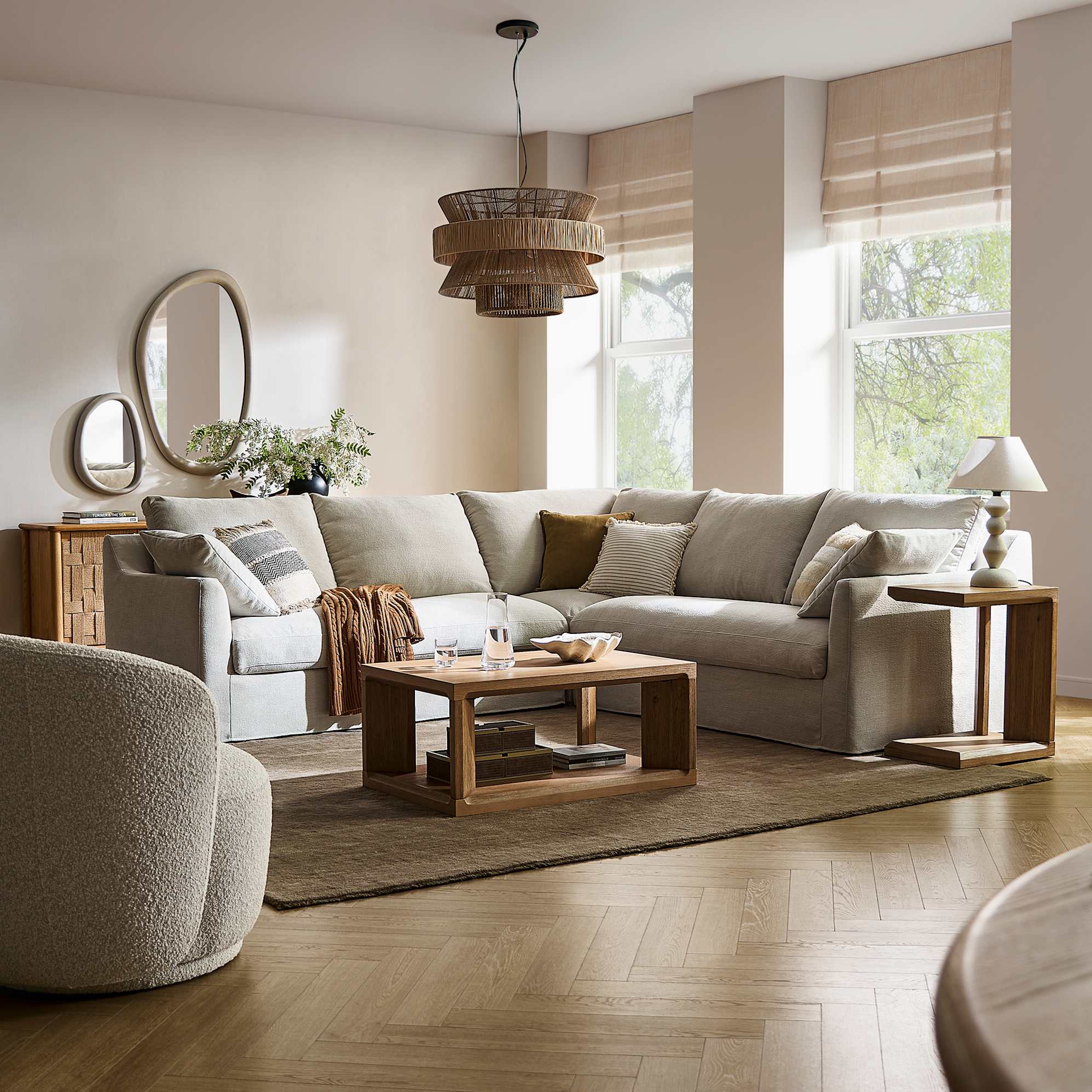 Agnes Slipcover Storage Corner Sofa 3