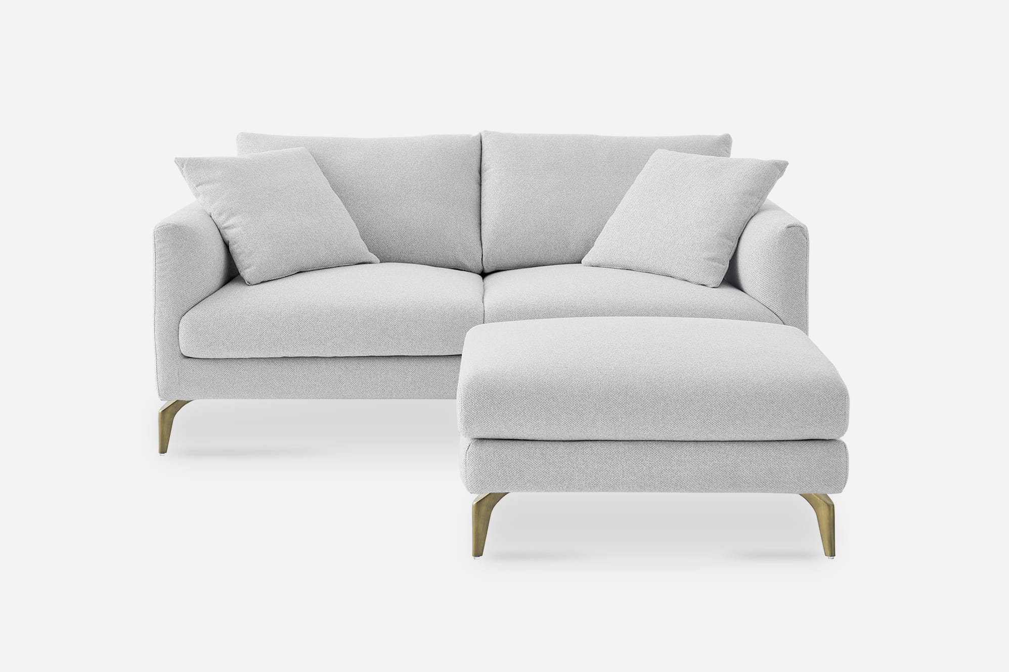 Lena Performance Fabric 2 Seater Sofa with Ottoman 0