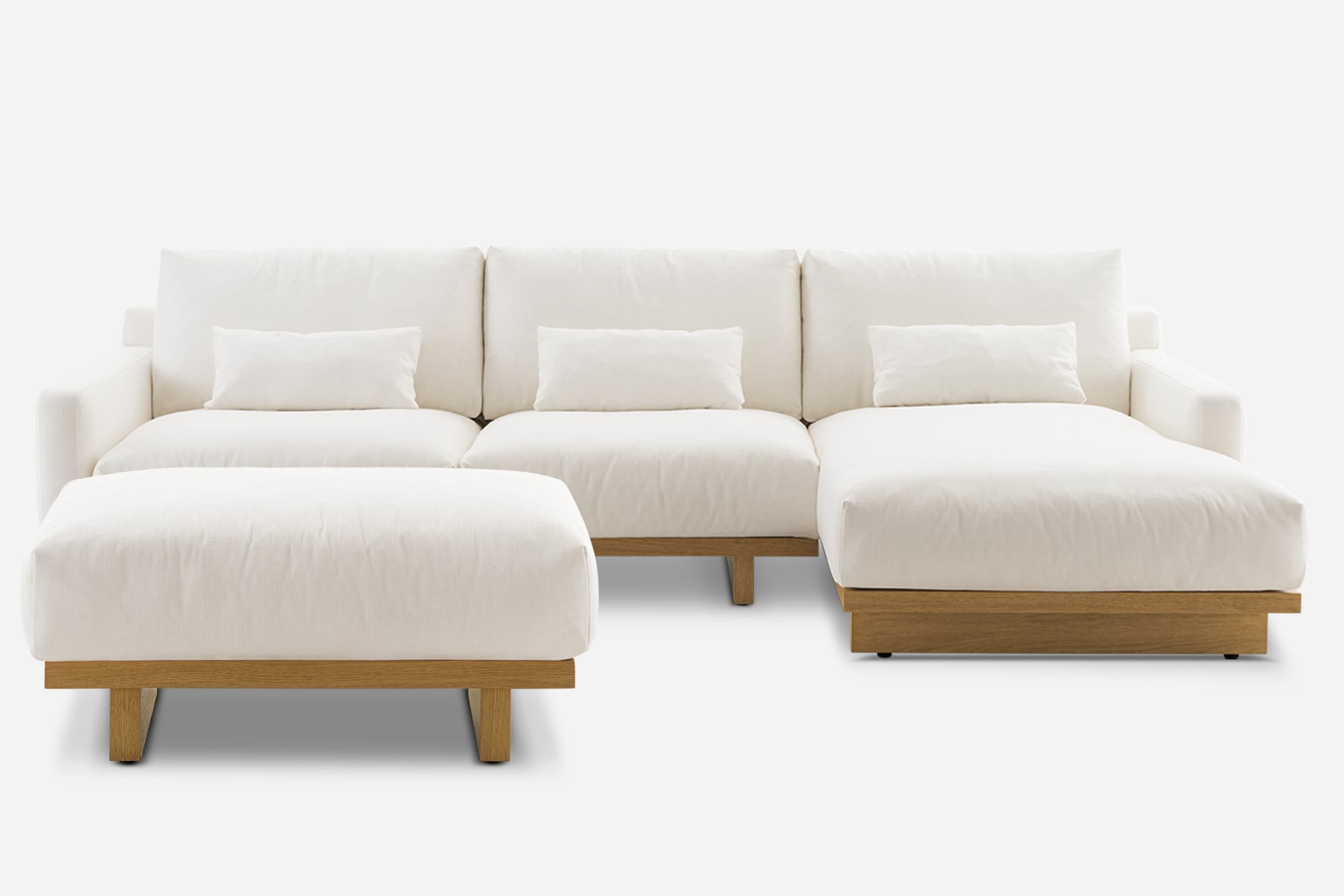 Mori Performance Fabric Chaise Sofa with Footstool 2