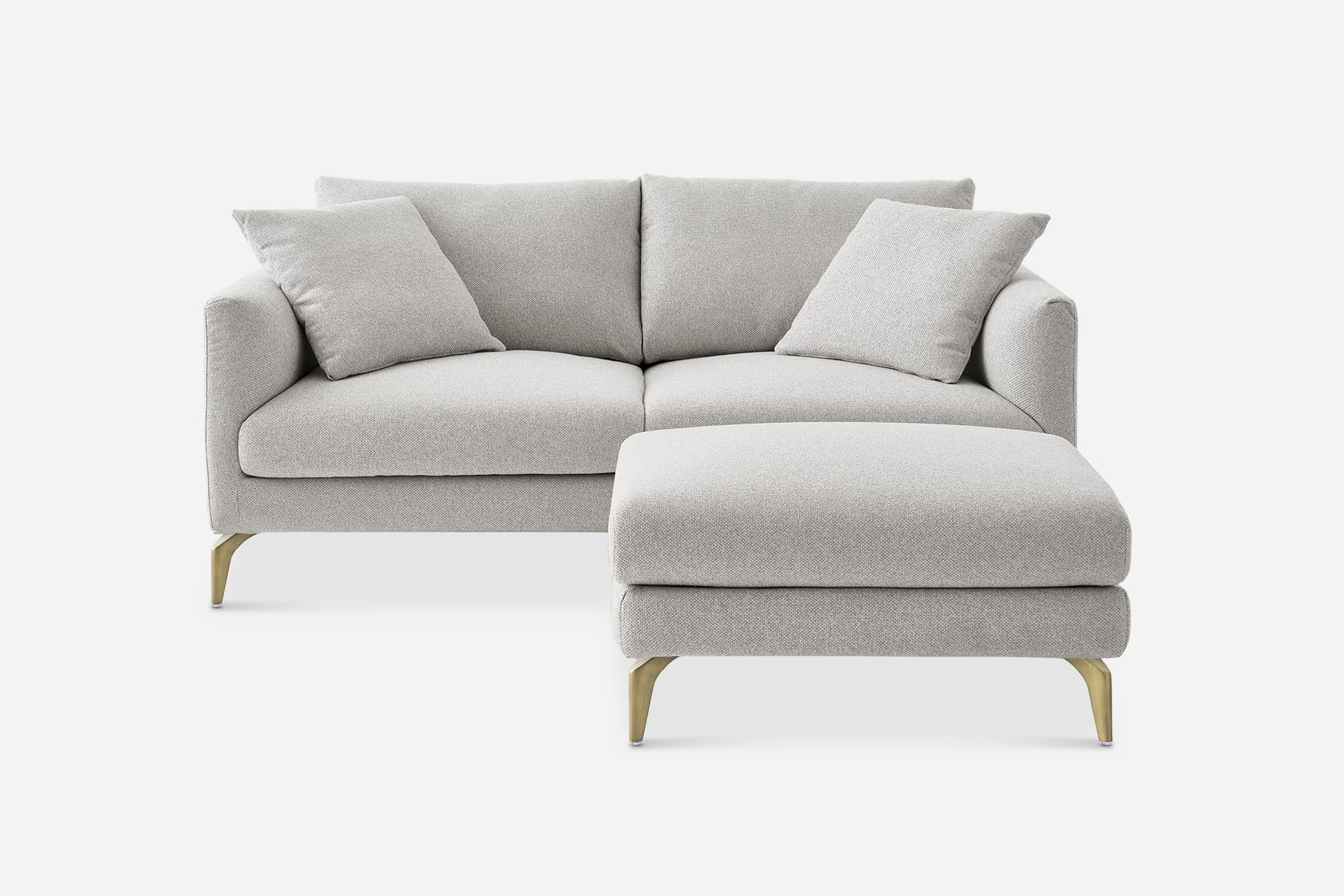 Lena Performance Fabric 2 Seater Sofa with Footstool 1