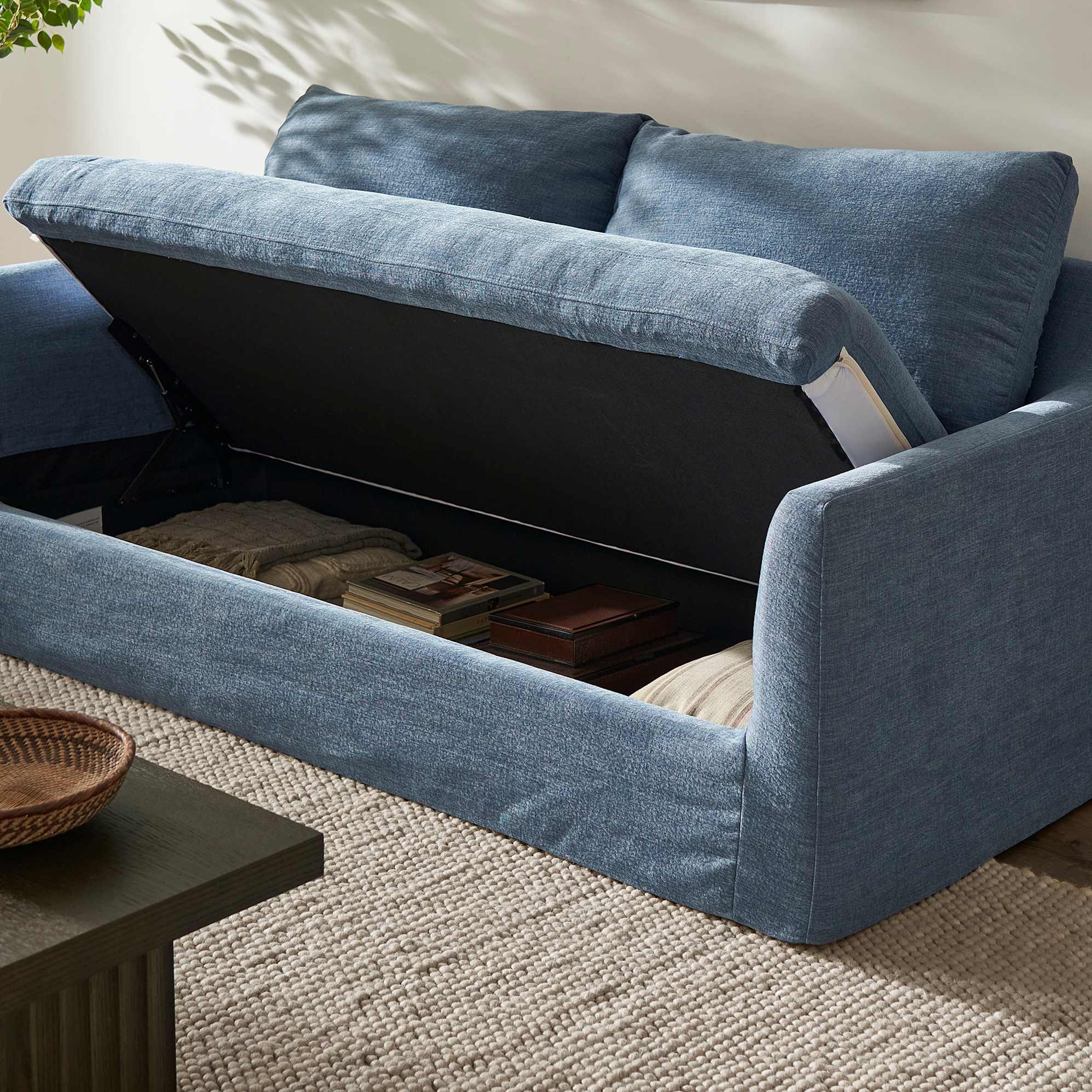 Agnes Slipcover Storage Chaise Sectional Sofa 5