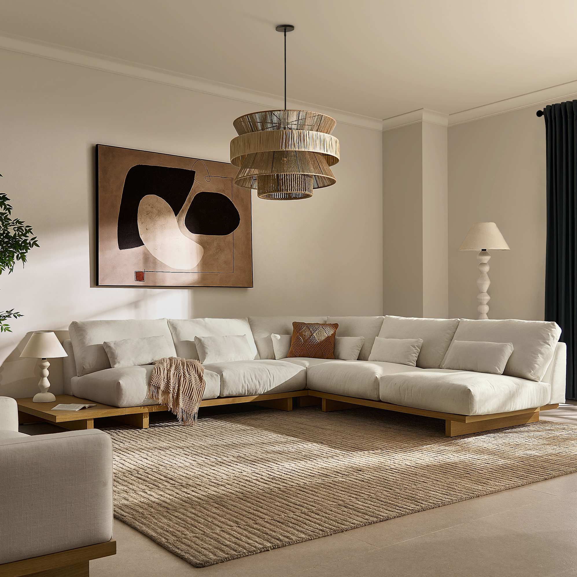 Mori Performance Fabric Armless 2 Seater Sofa 3