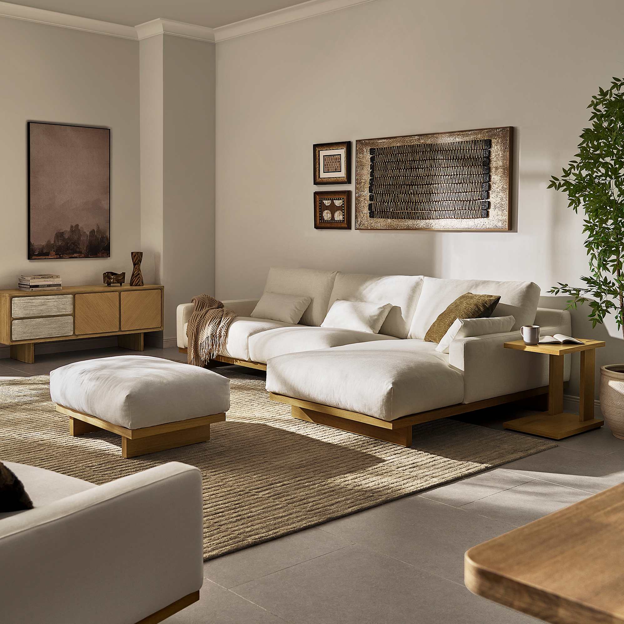 Mori Performance Fabric Chaise Sofa 0