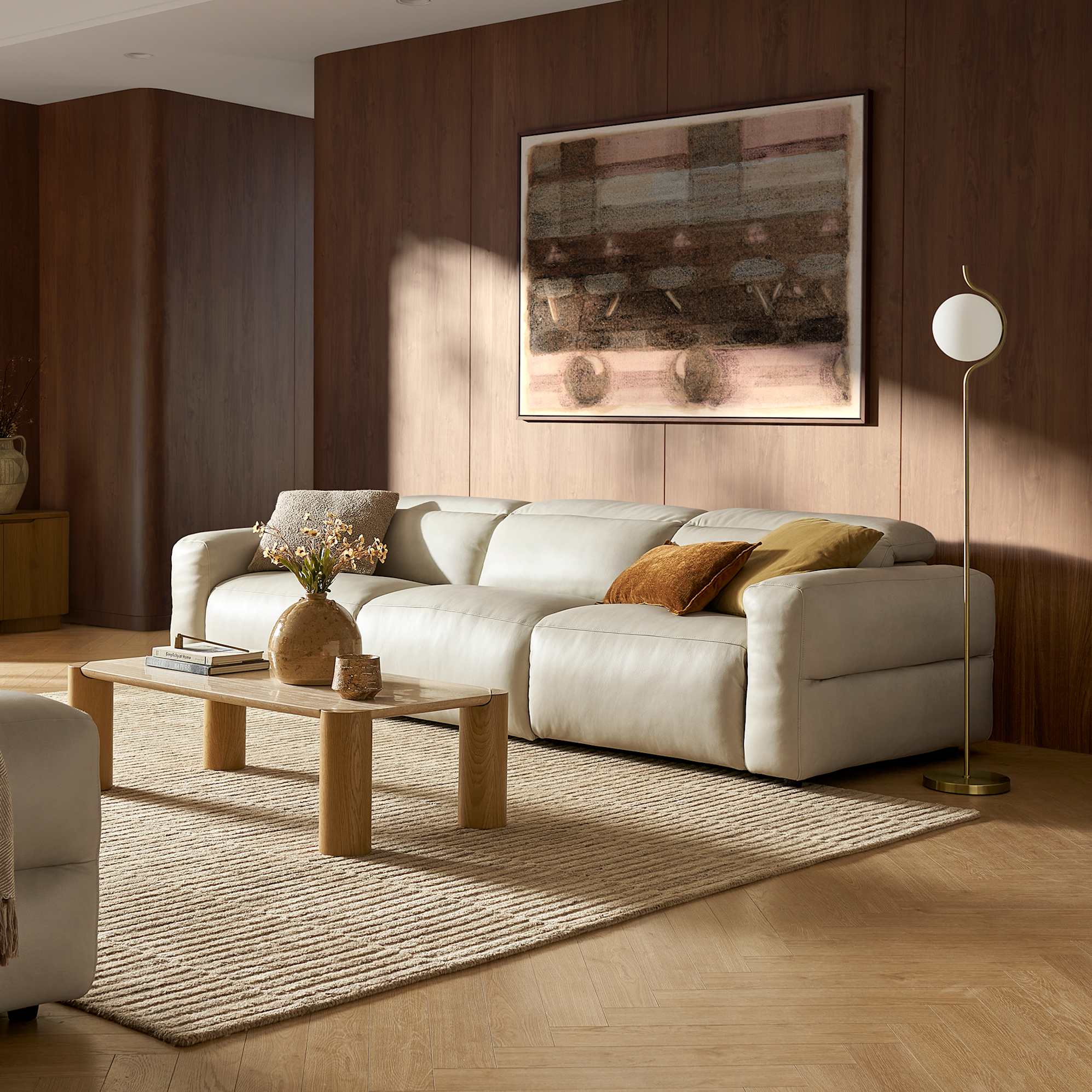 Jaron Leather Recliner Extended Sofa 4